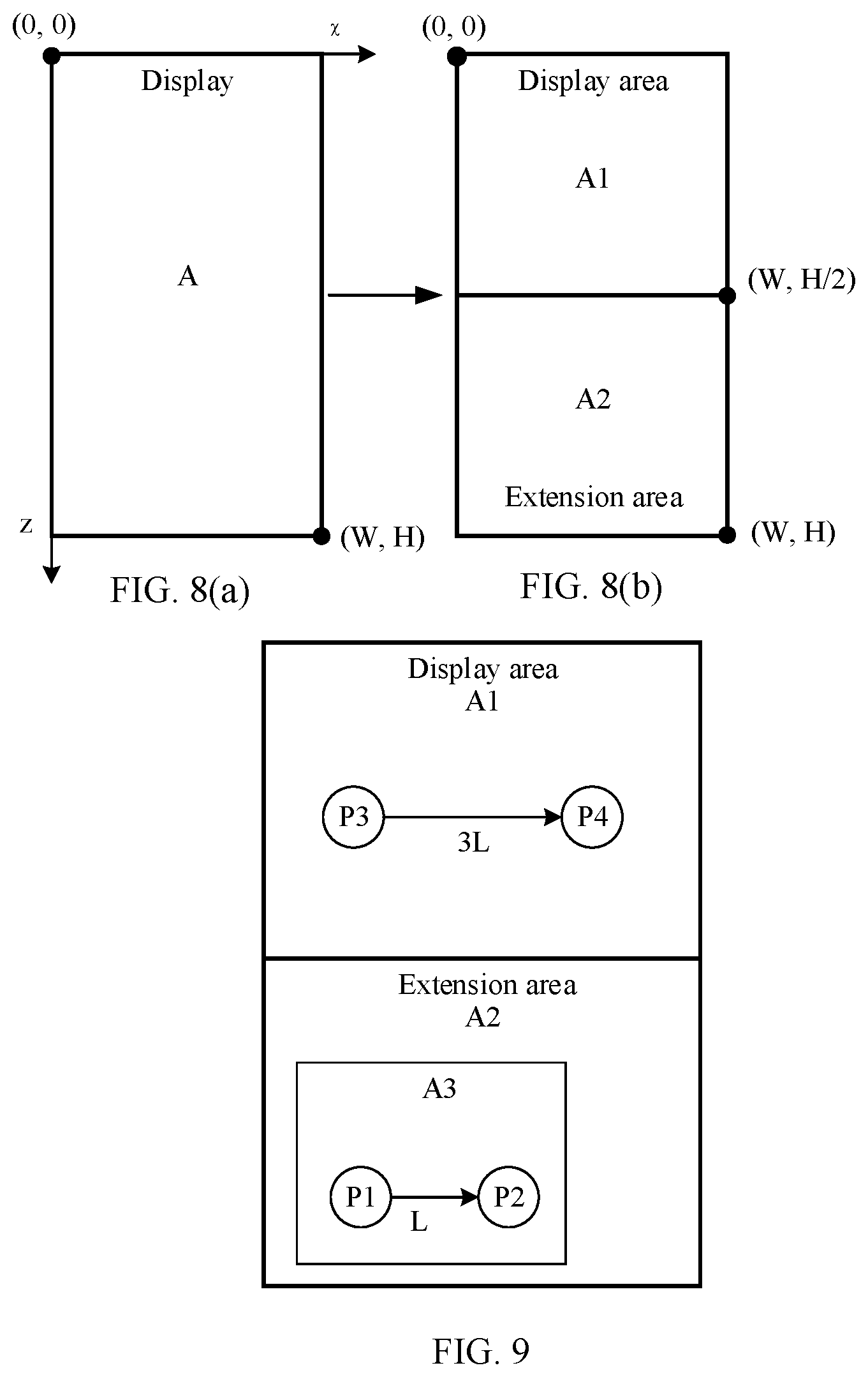 Patent US12541335 Figure 6 – Display method for interactive system including a display divided into a display area and an extension area, interactive system, and electronic device