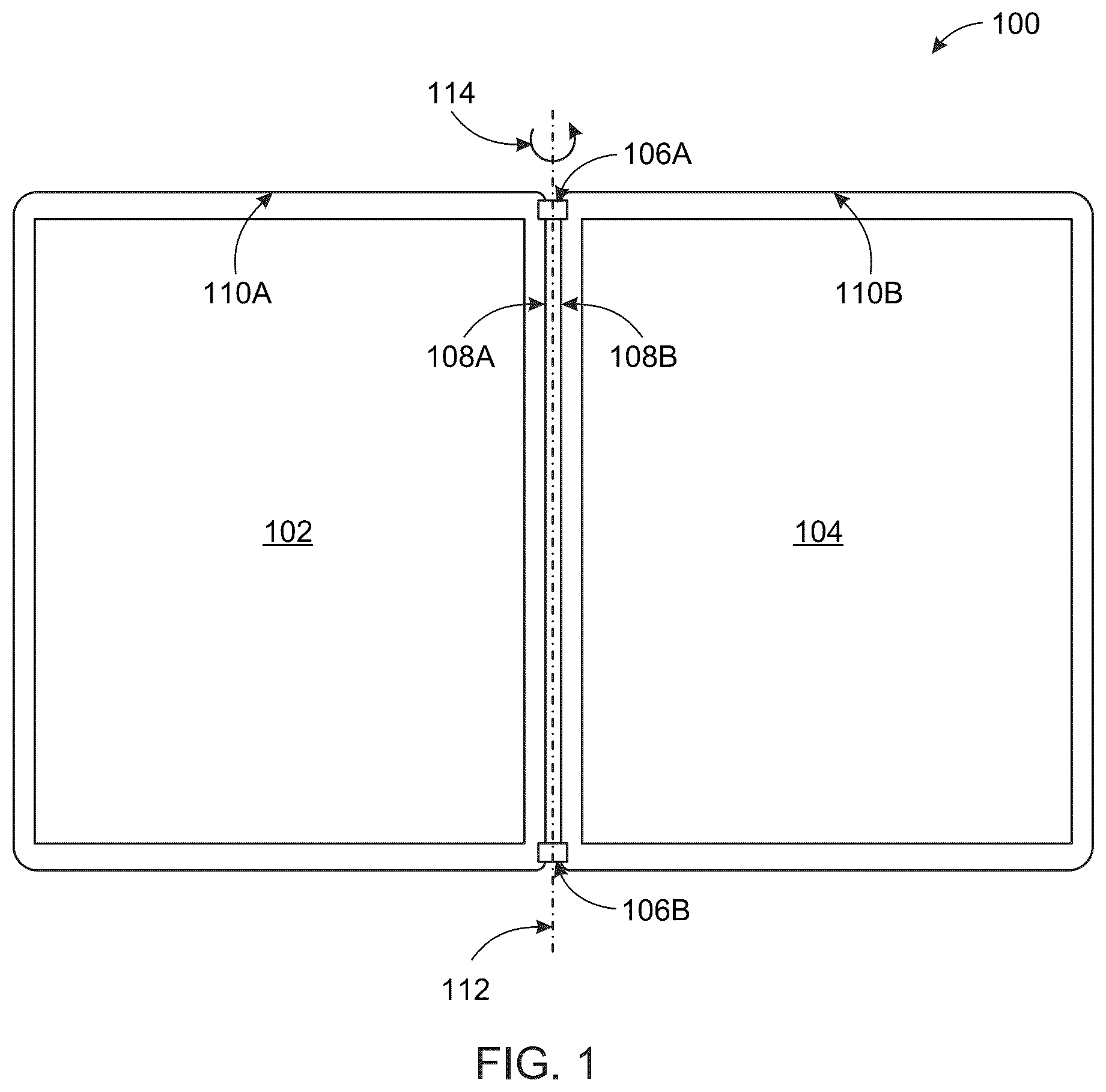Patent US12541336 Figure 1 – Instruction color book painting for dual-screen devices