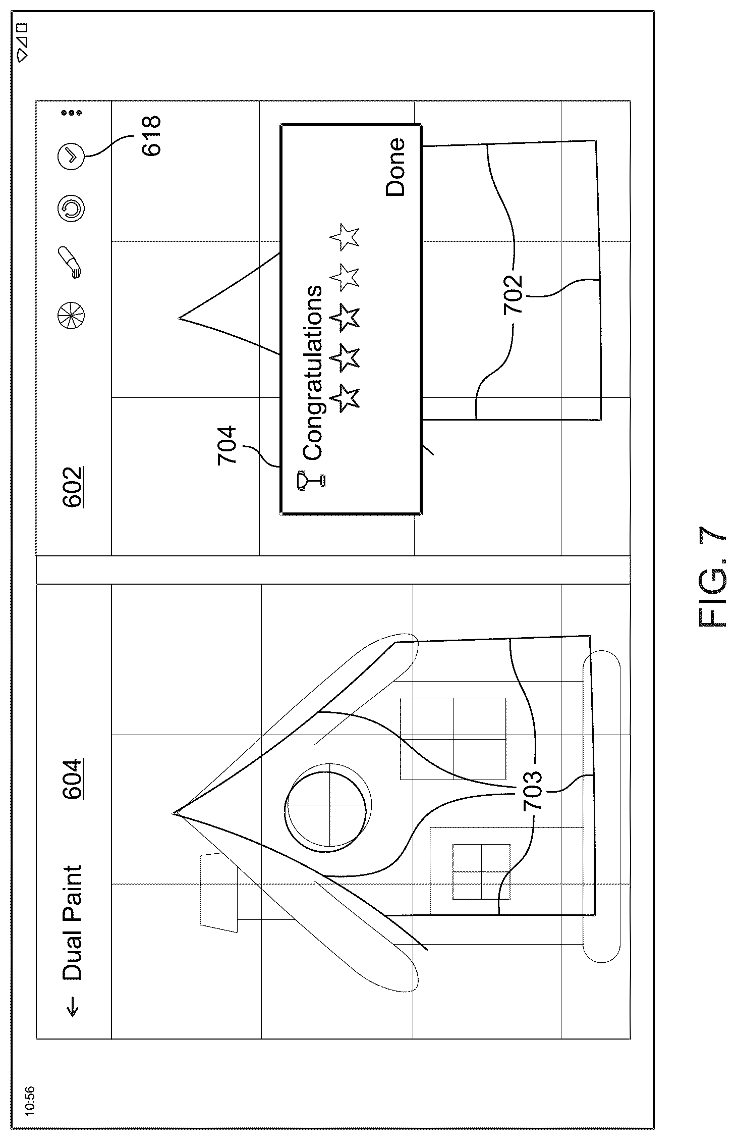 Patent US12541336 Figure 7 – Instruction color book painting for dual-screen devices