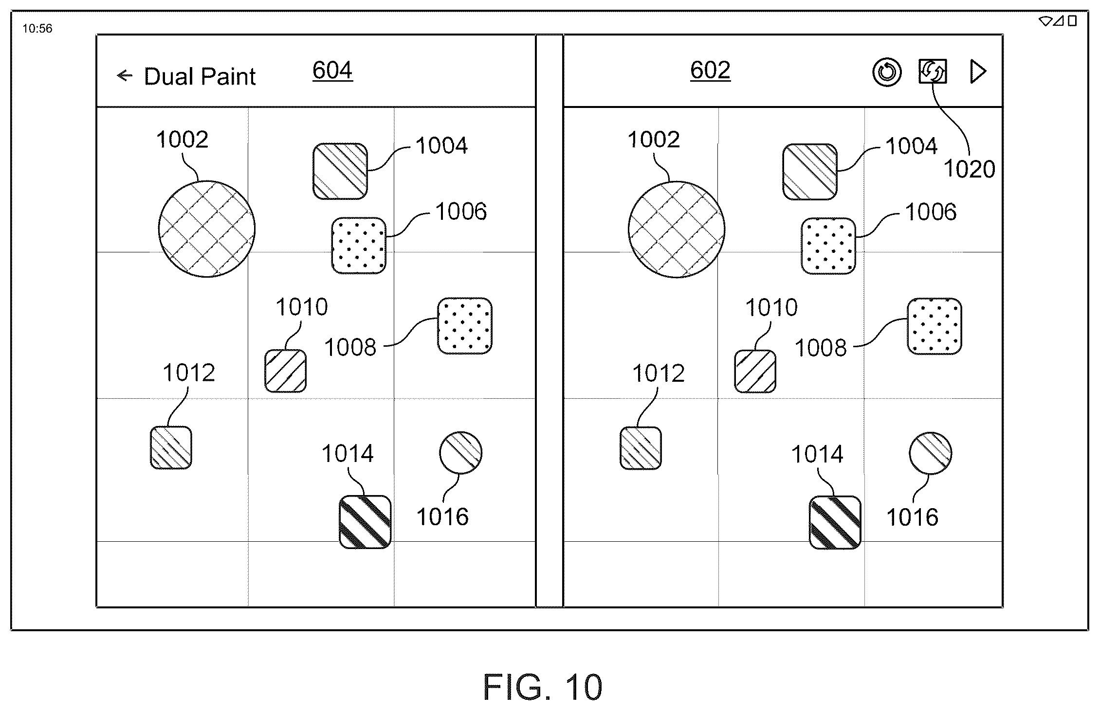Patent US12541336 Figure 10 – Instruction color book painting for dual-screen devices