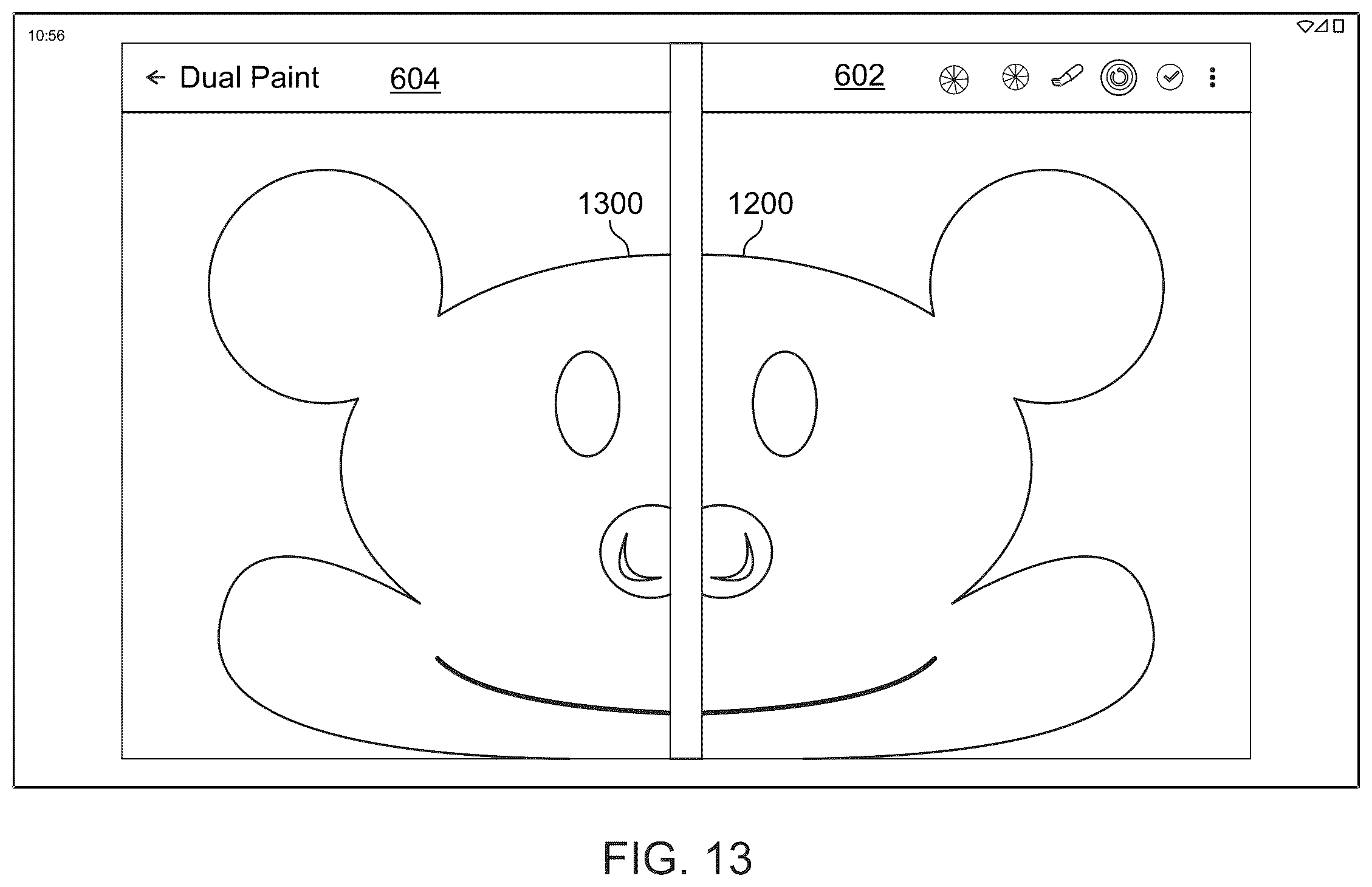 Patent US12541336 Figure 13 – Instruction color book painting for dual-screen devices