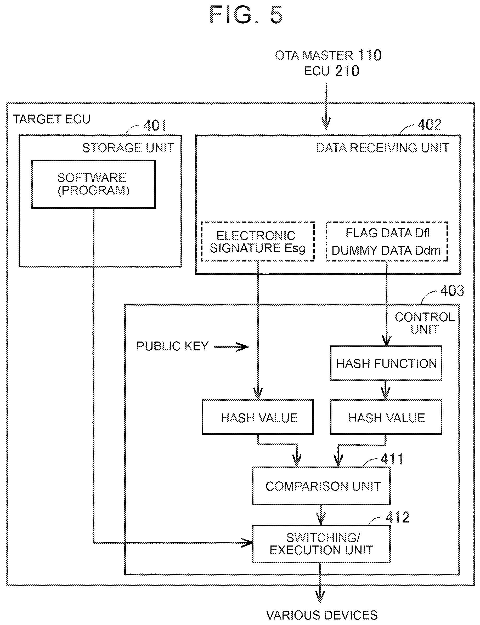 Patent US12541359 Figure 5 – Server, vehicle, and software management method