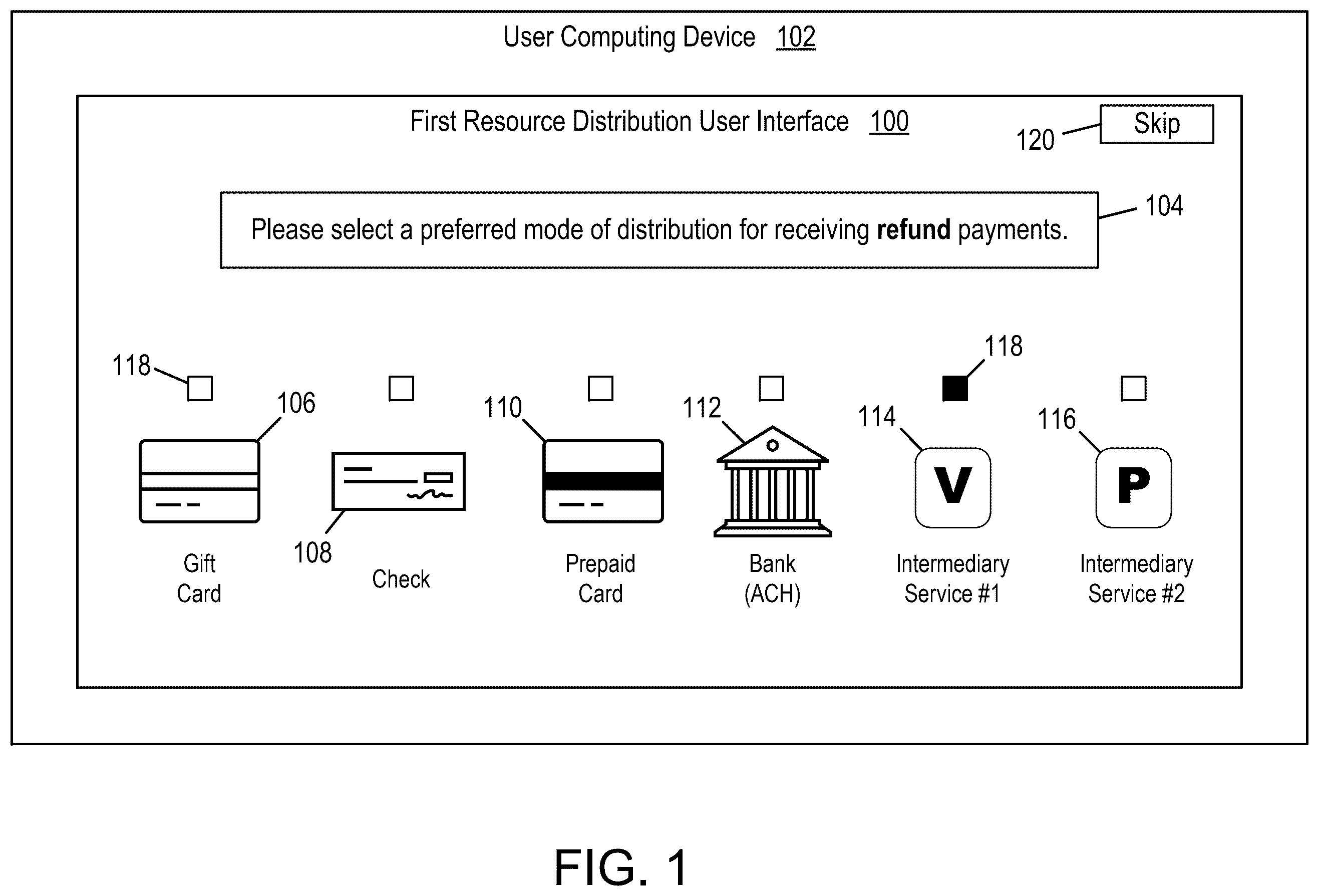 Patent US12541399 Figure 1 – Rules-based resource distribution
