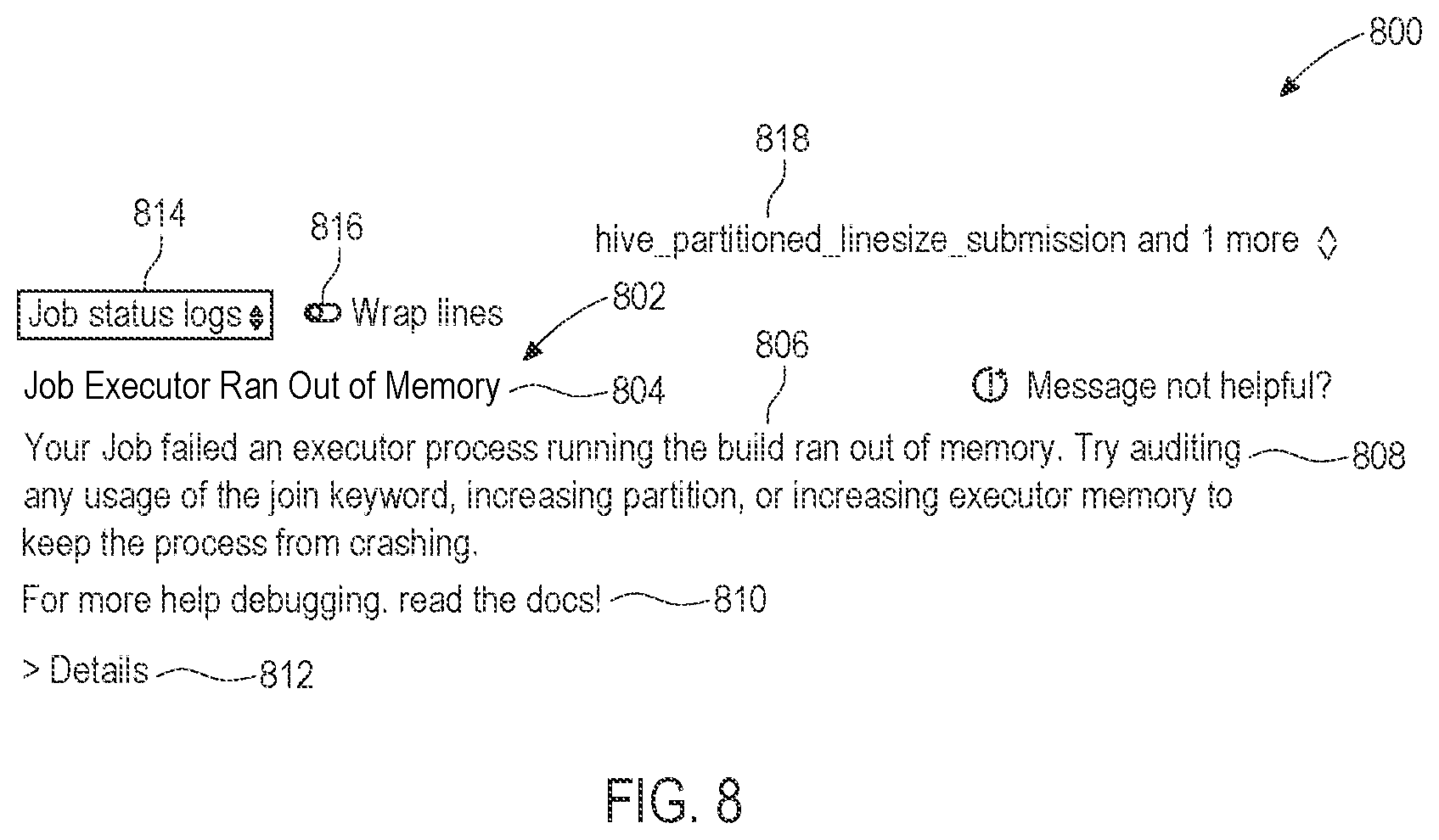 Patent US12541413 Figure 8 – Systems and methods for generating an enhanced error message