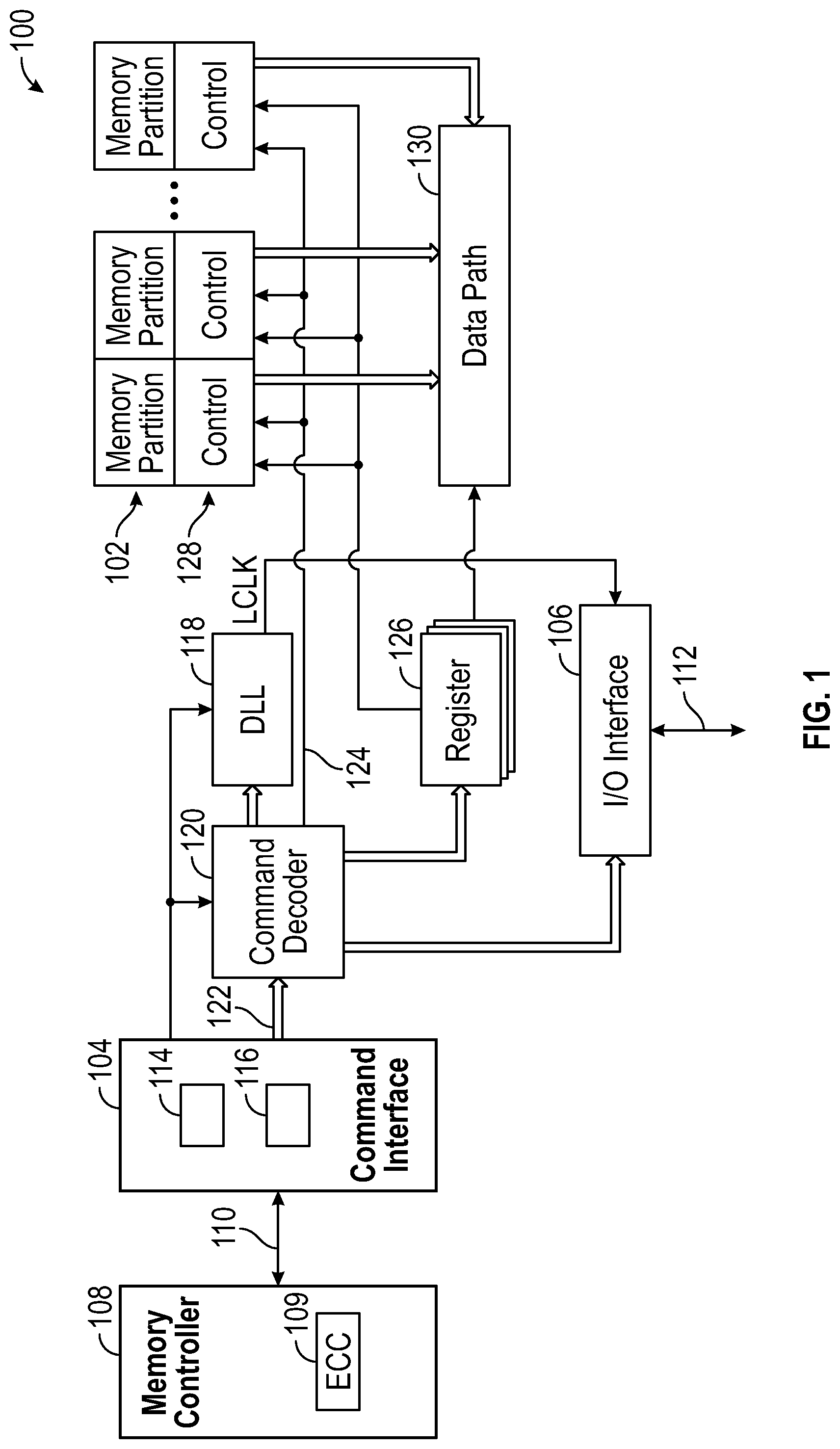 Patent US12541440 Figure 1 – Redundancy and swapping scheme for memory repair
