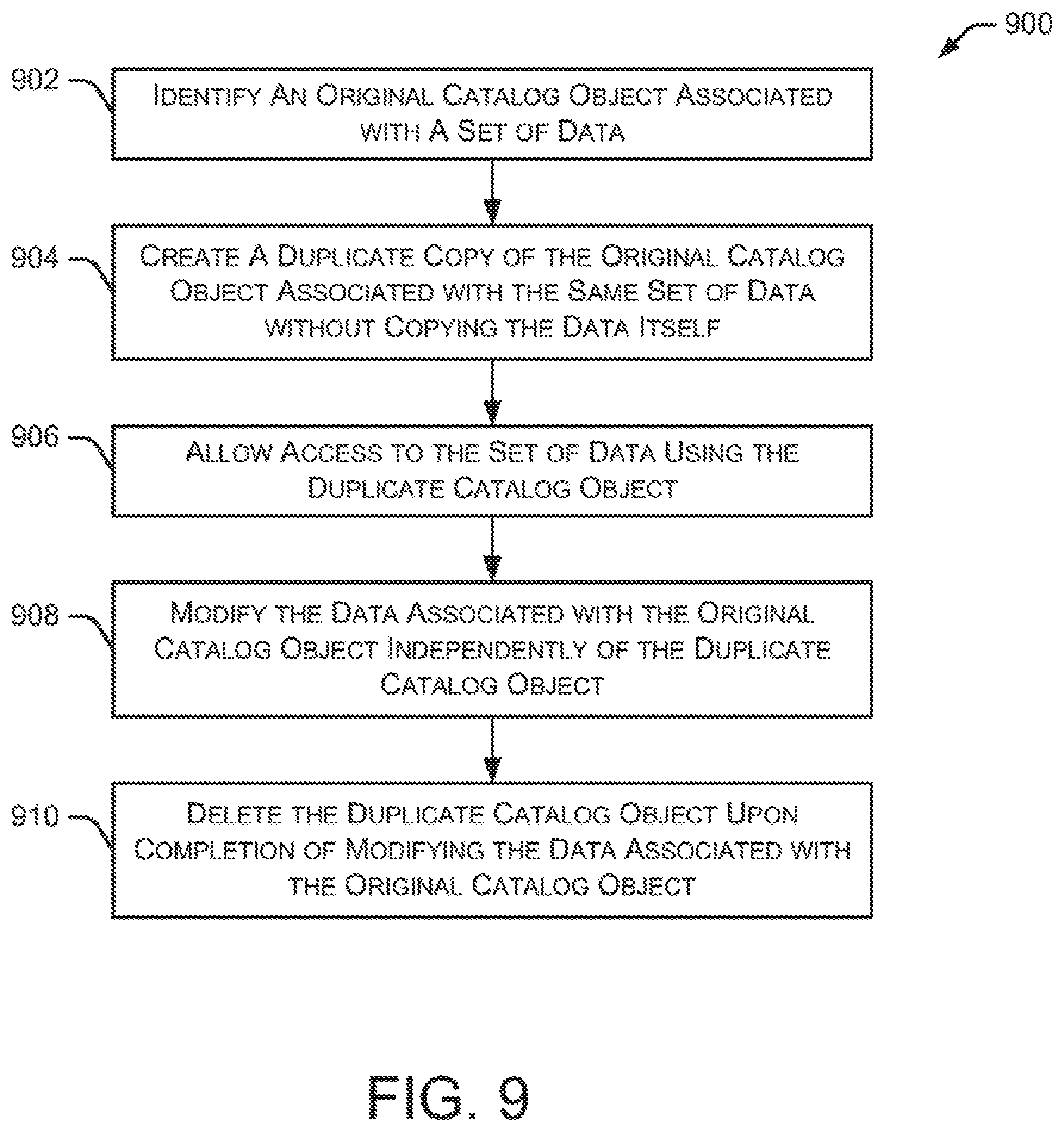 Patent US12541534 Figure 9 – Using stateless nodes to process data of catalog objects