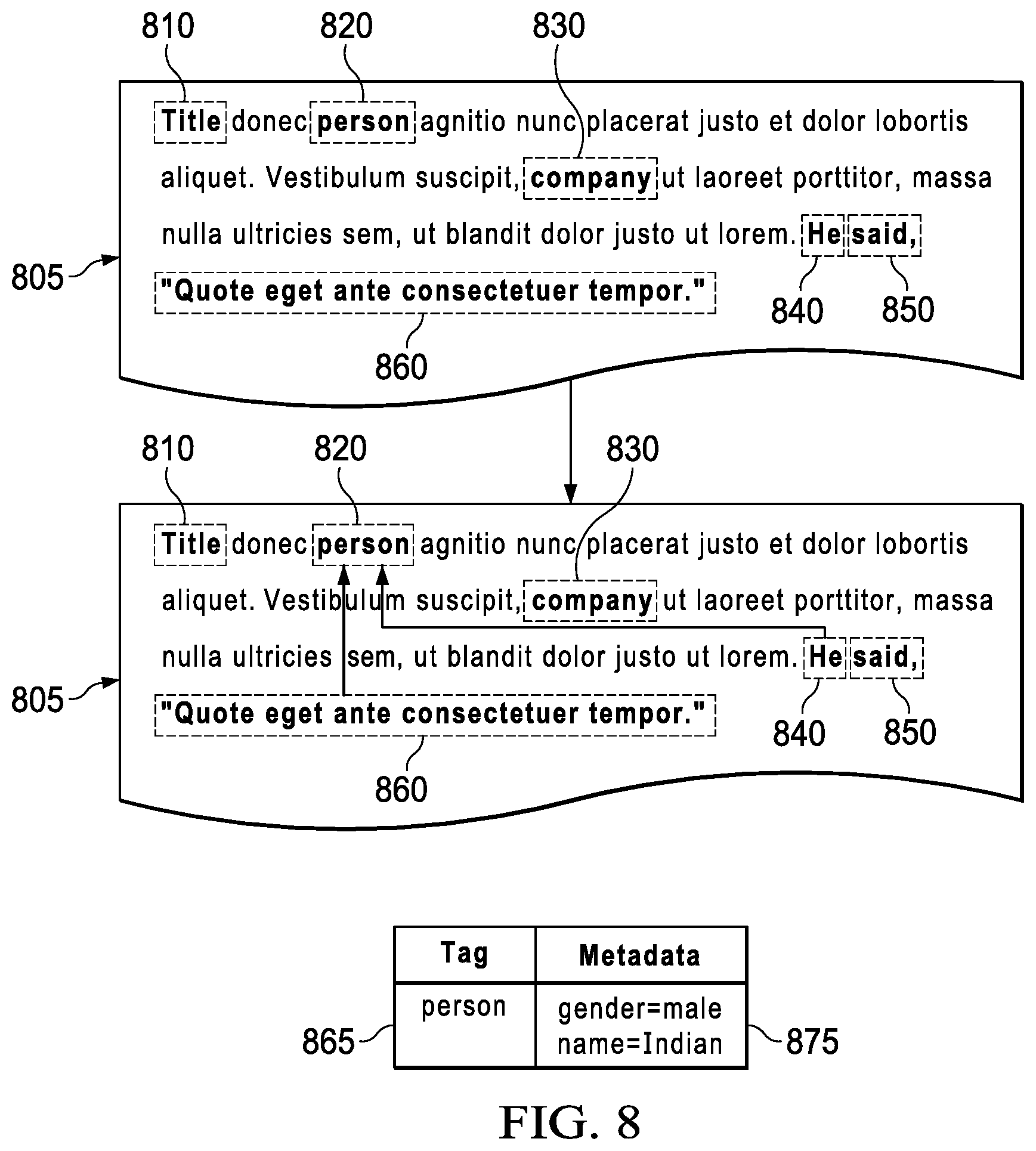 Patent US12541549 Figure 8 – Iterative fact-extraction