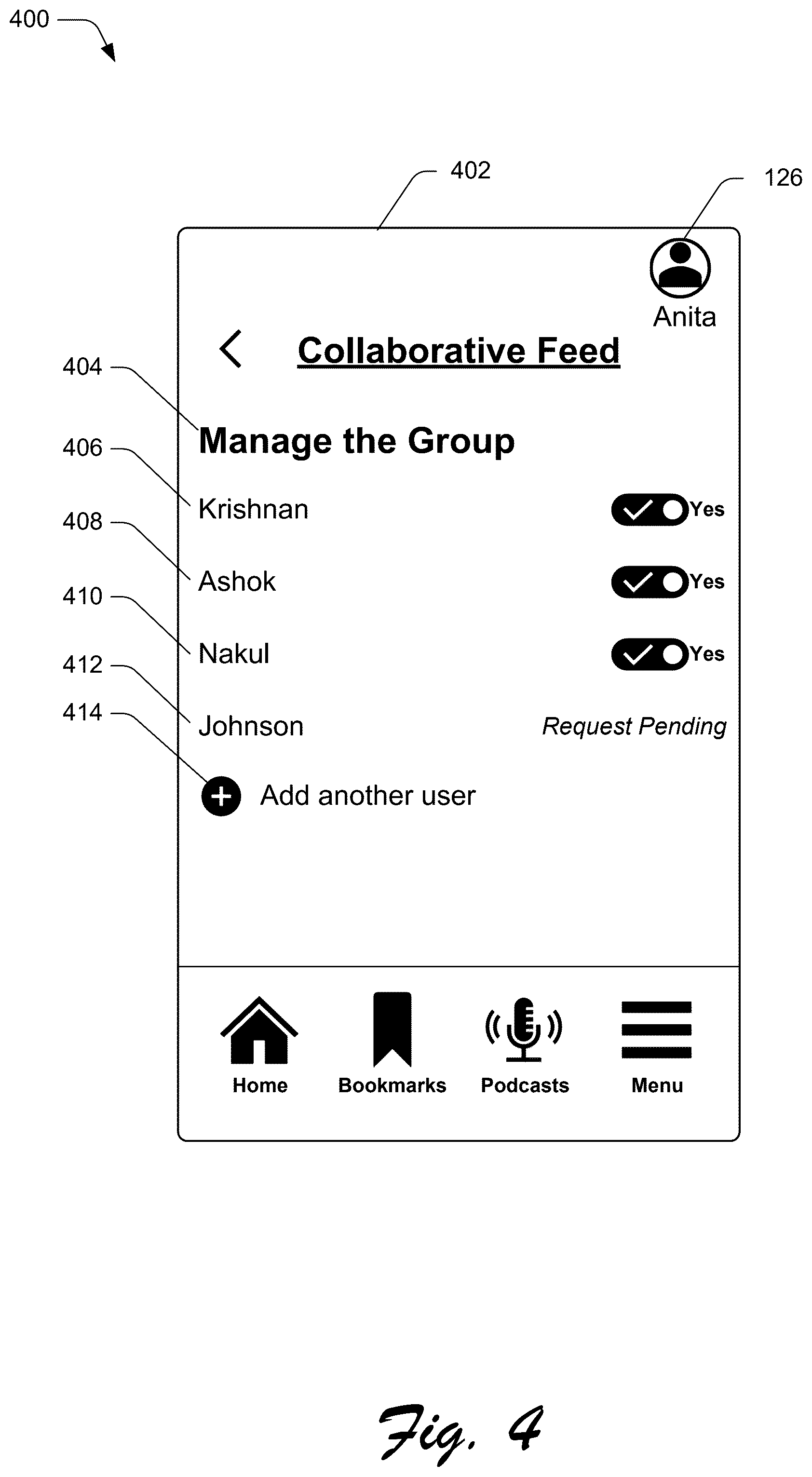 Patent US12541550 Figure 4 – Content recommendations based on consumption status