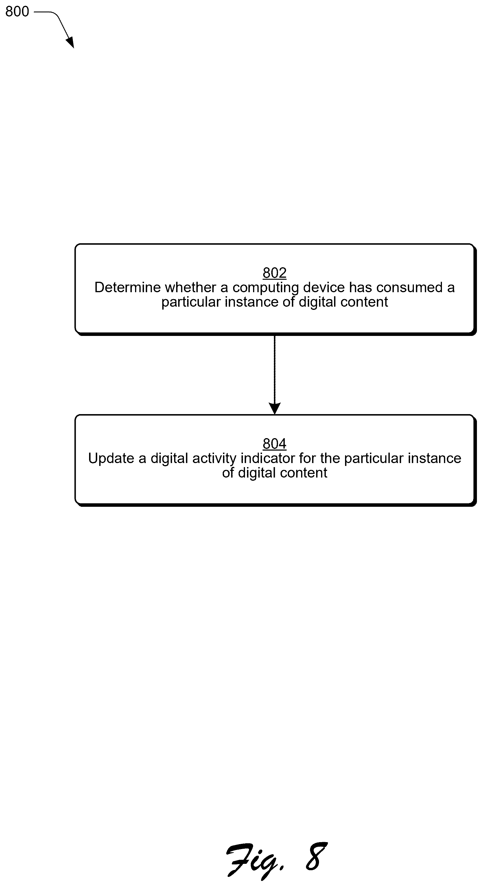Patent US12541550 Figure 8 – Content recommendations based on consumption status