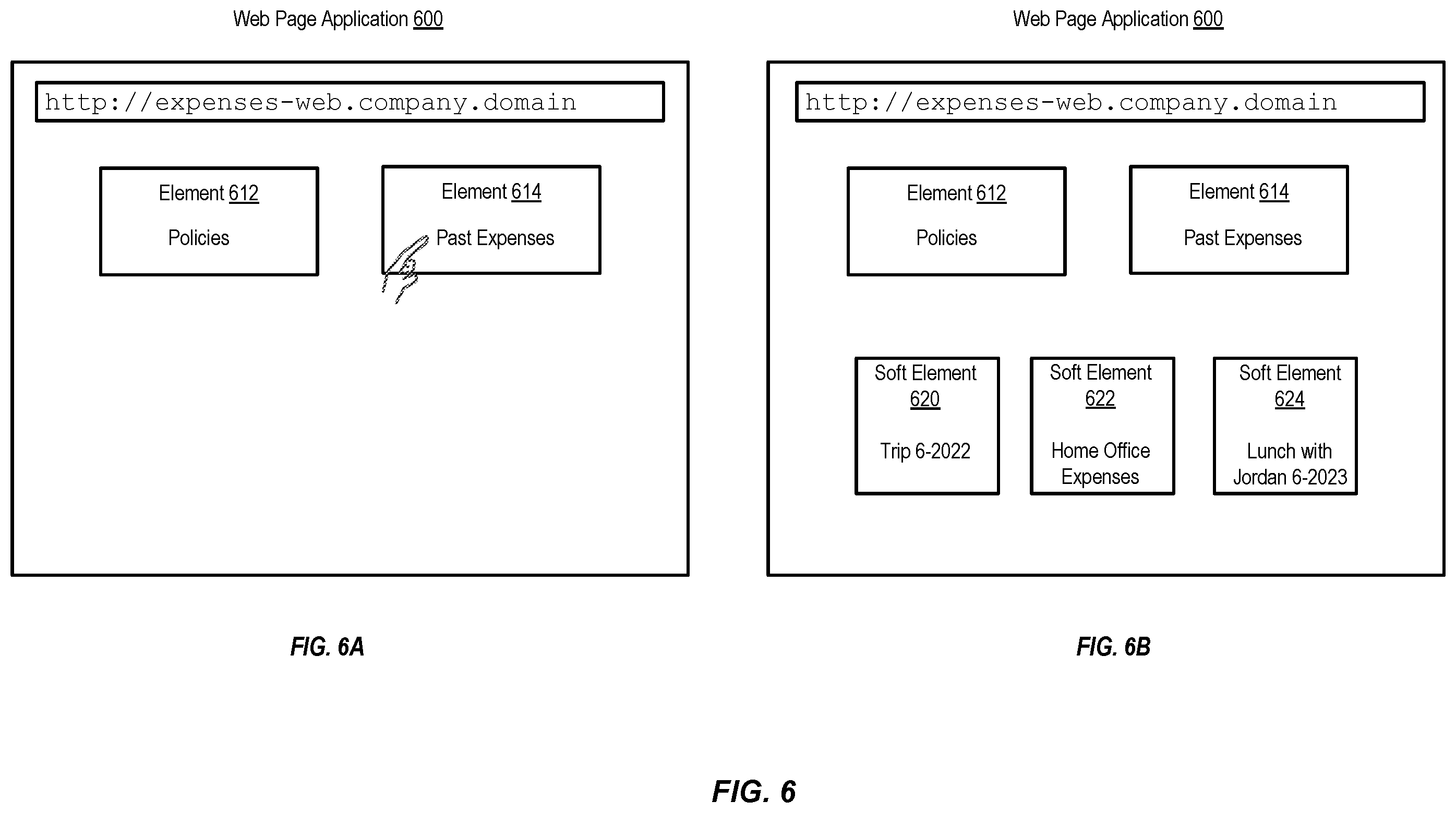 Patent US12541563 Figure 6 – Instrumentation of soft navigation elements of web page applications