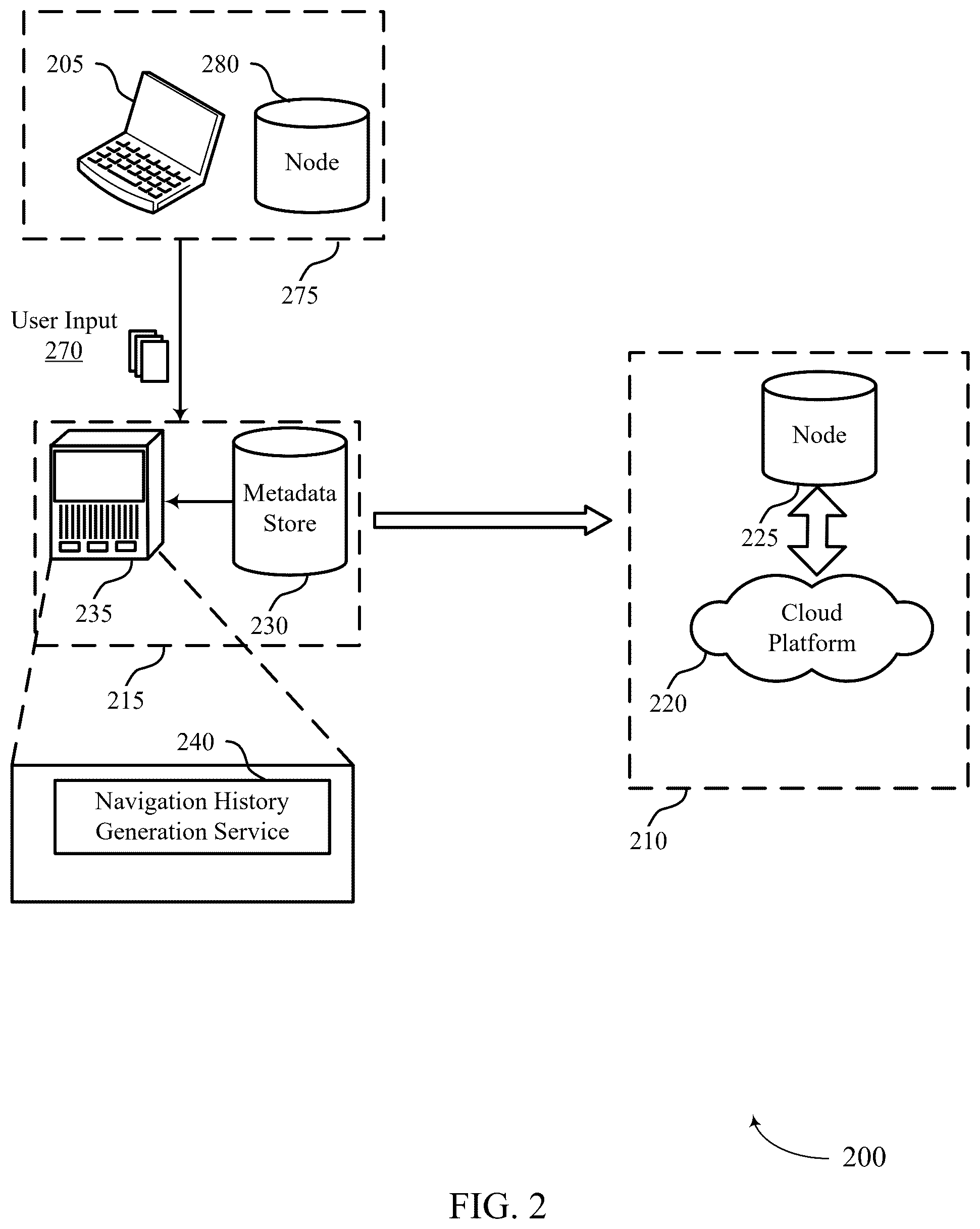 Patent US12541565 Figure 2 – Techniques for navigation history generation
