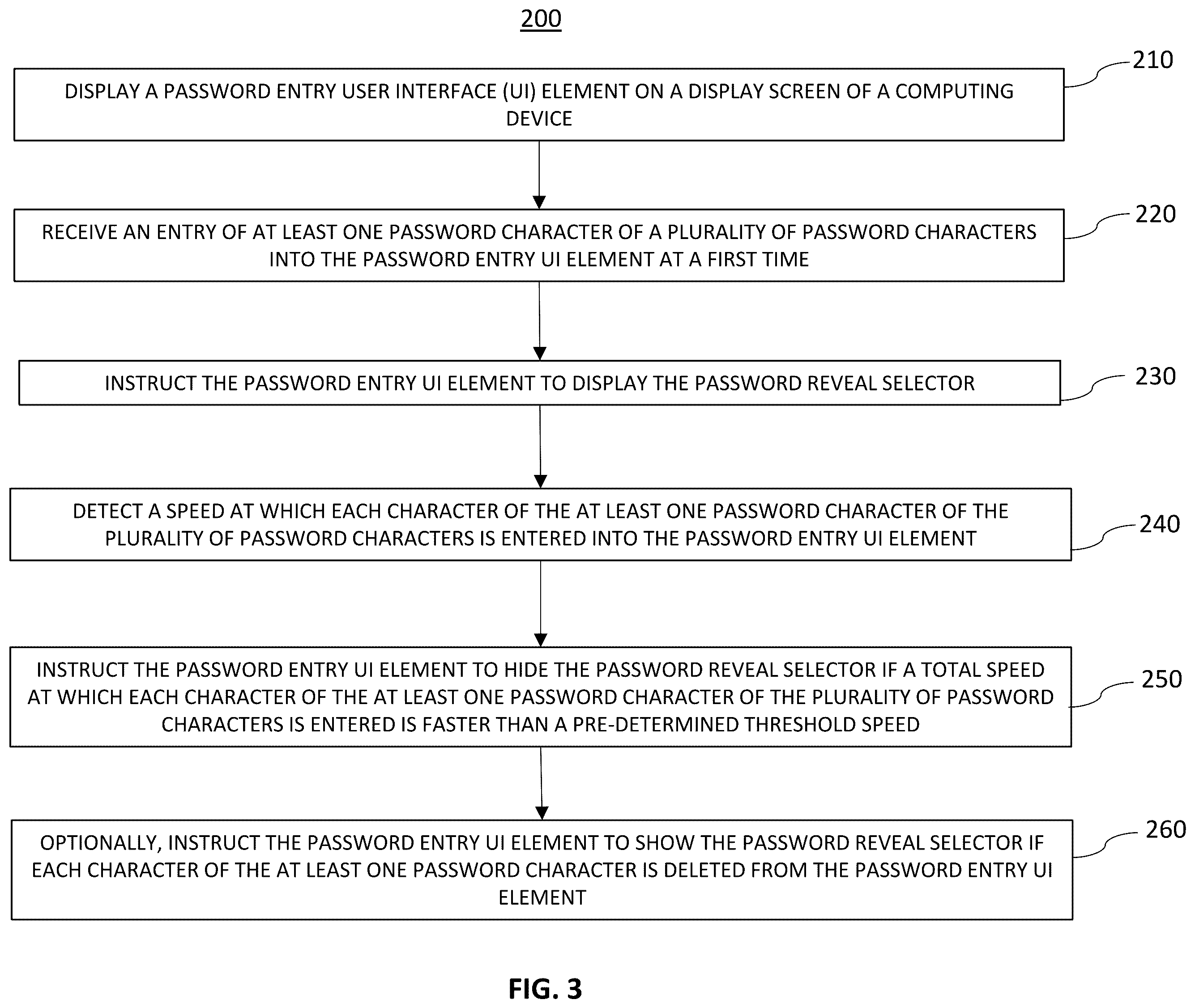Patent US12541578 Figure 3 – Computer-based systems for hiding and/or revealing a password reveal selector of a password entry user interface element; and methods of use thereof
