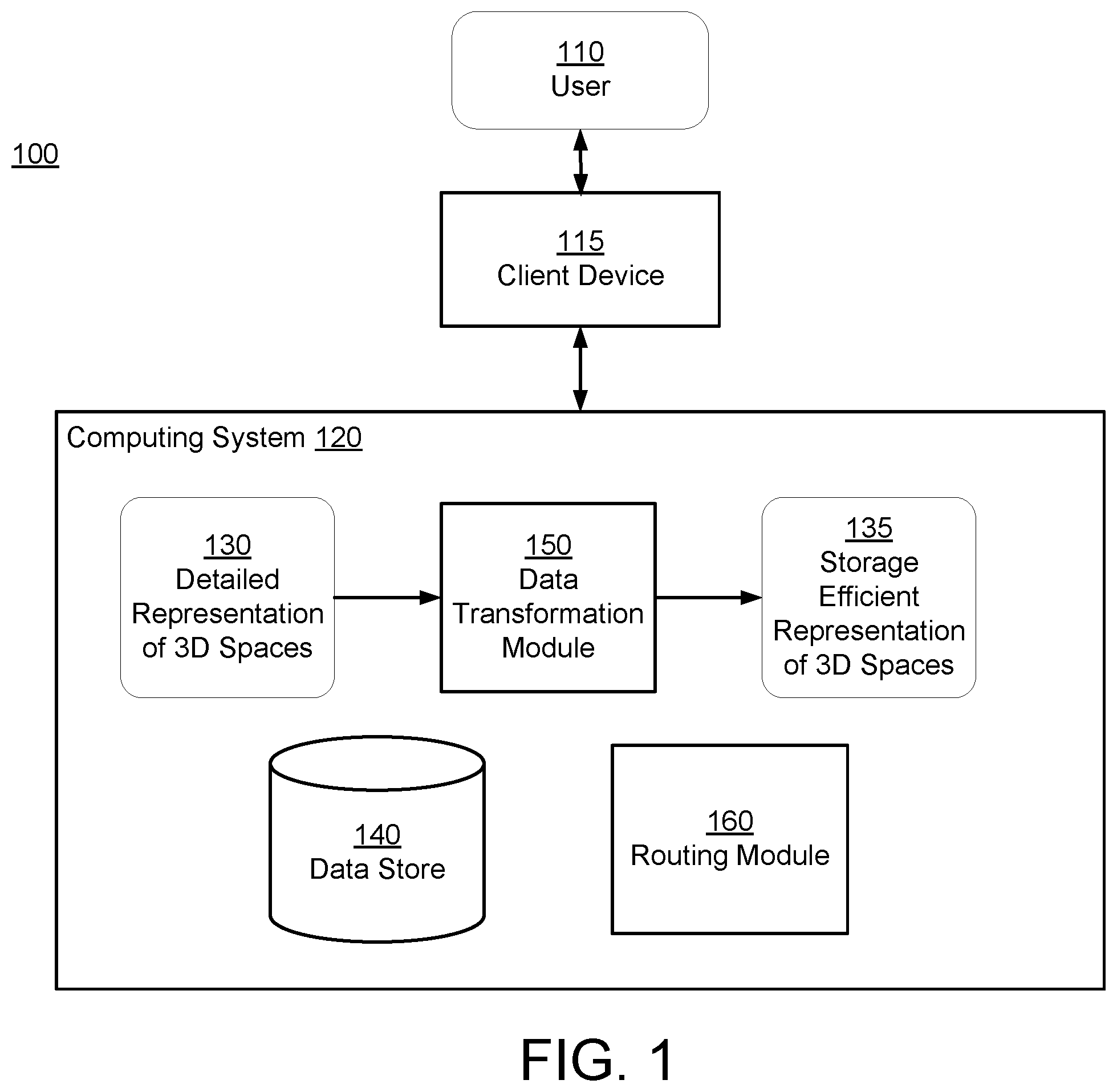 Patent US12541625 Figure 1 – Efficient routing of systems through building structures
