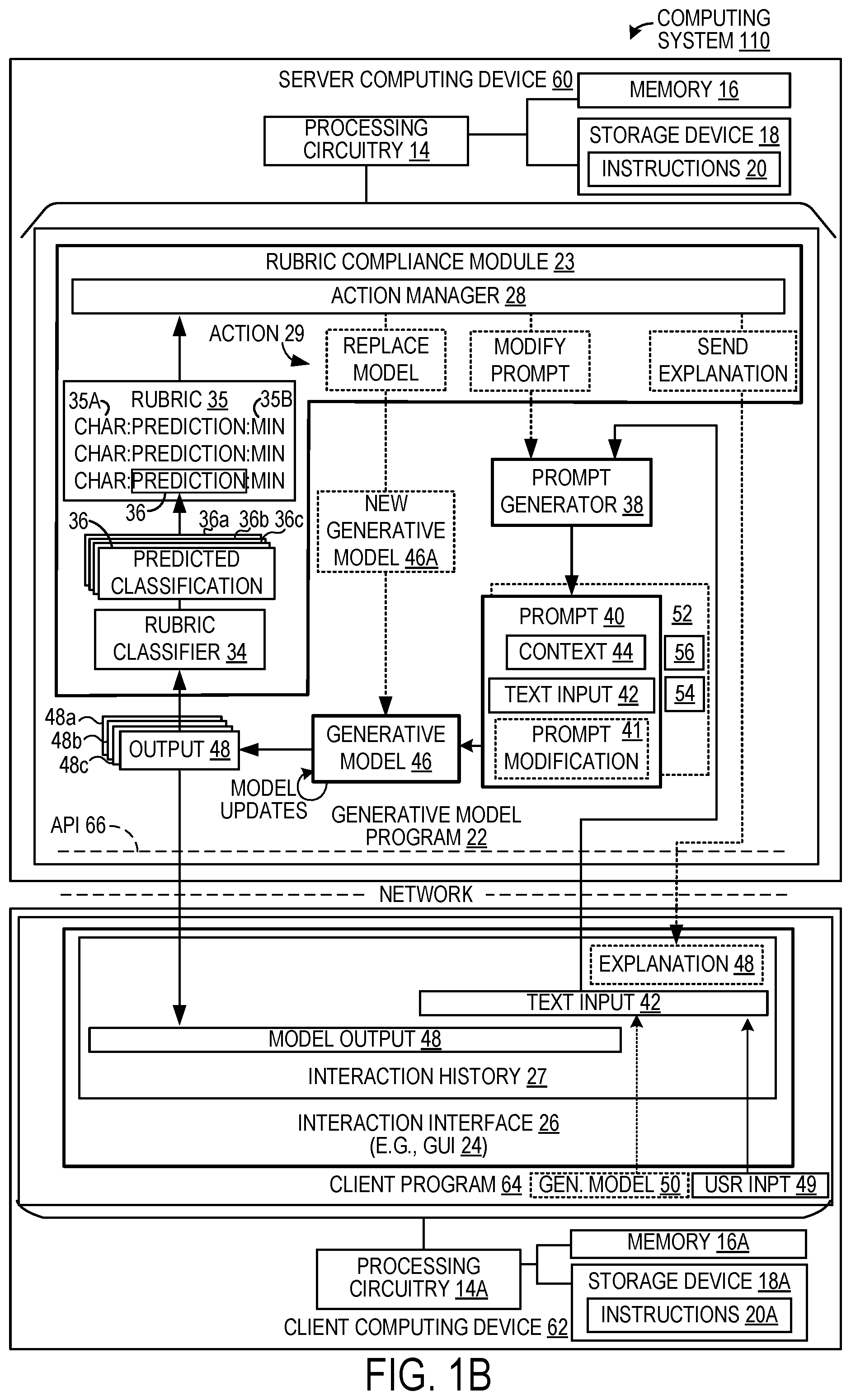Patent US12541655 Figure 2 – Monitoring compliance of a generative language model with an output characteristic rubric
