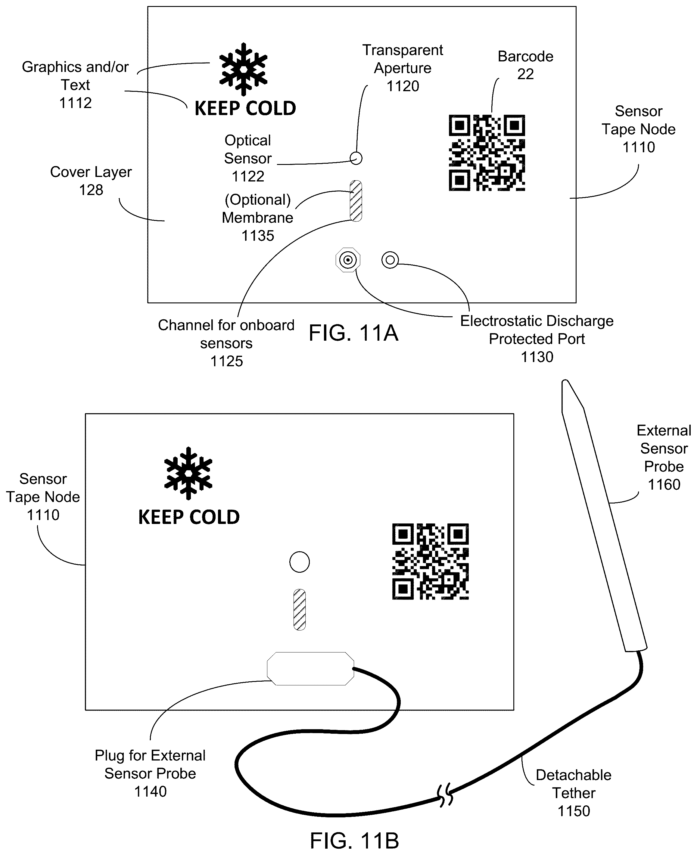 Patent US12541668 Figure 10 – Adhesive tape platform with form factor for improved sensing and external sensor probe