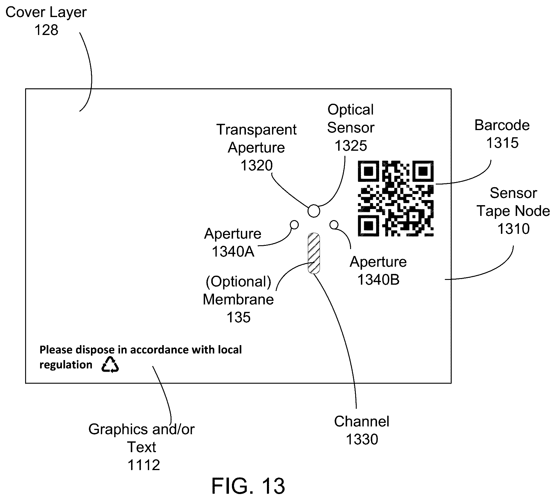 Patent US12541668 Figure 13 – Adhesive tape platform with form factor for improved sensing and external sensor probe