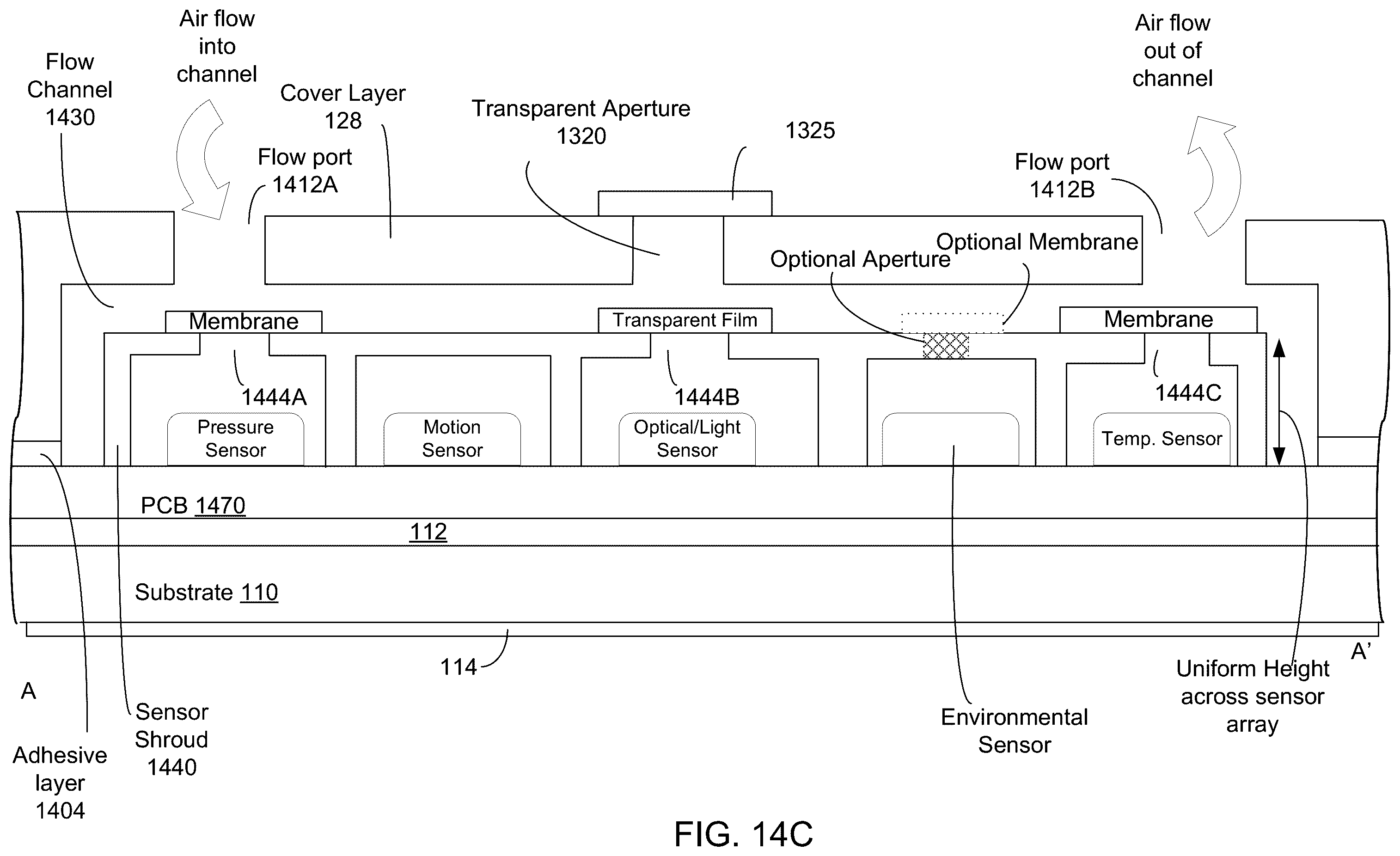 Patent US12541668 Figure 16 – Adhesive tape platform with form factor for improved sensing and external sensor probe