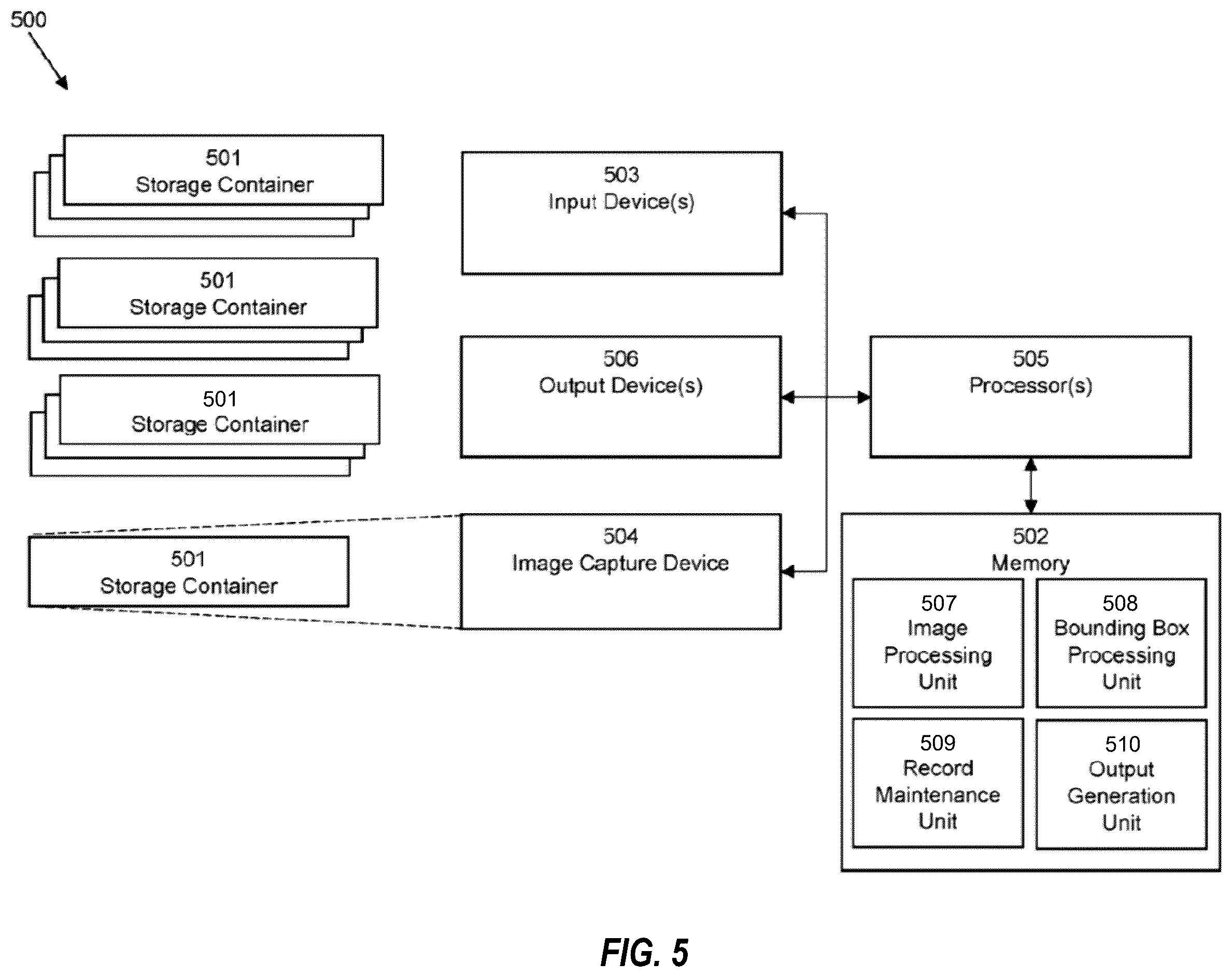 Patent US12541743 Figure 5 – Storage and retrieval system