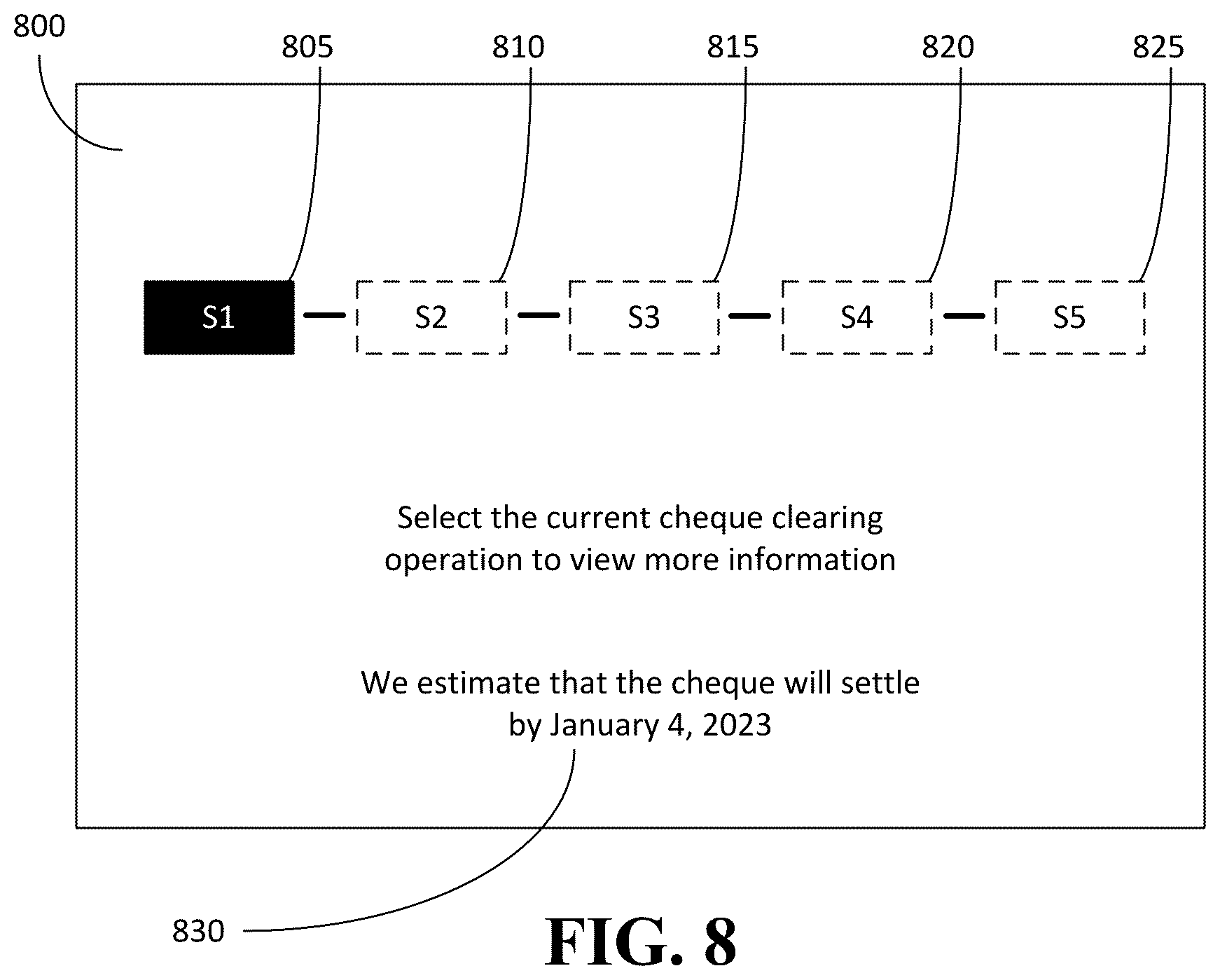 Patent US12541748 Figure 7 – System and method for providing real-time updates of cheque collection in a cheque clearing process