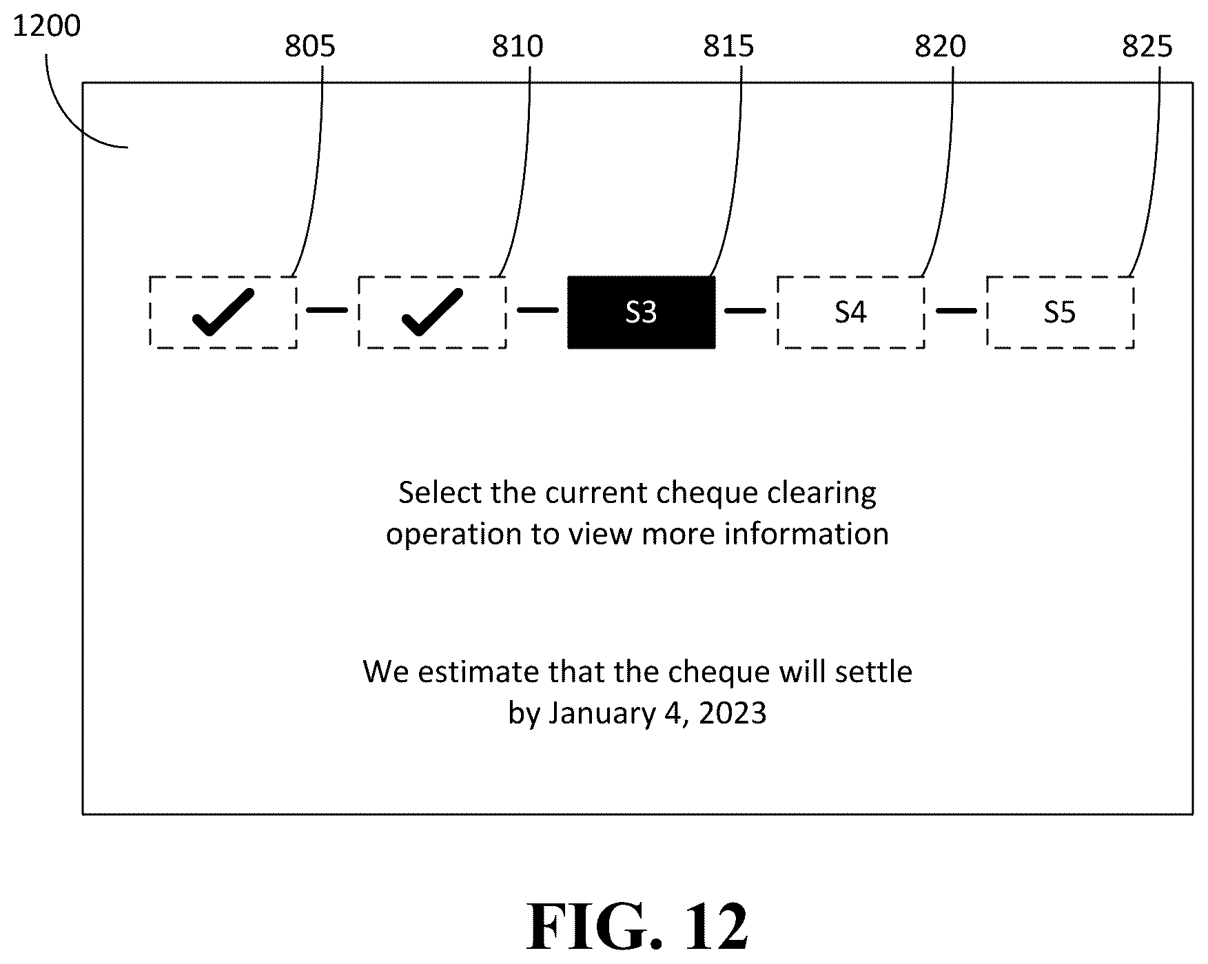 Patent US12541748 Figure 11 – System and method for providing real-time updates of cheque collection in a cheque clearing process