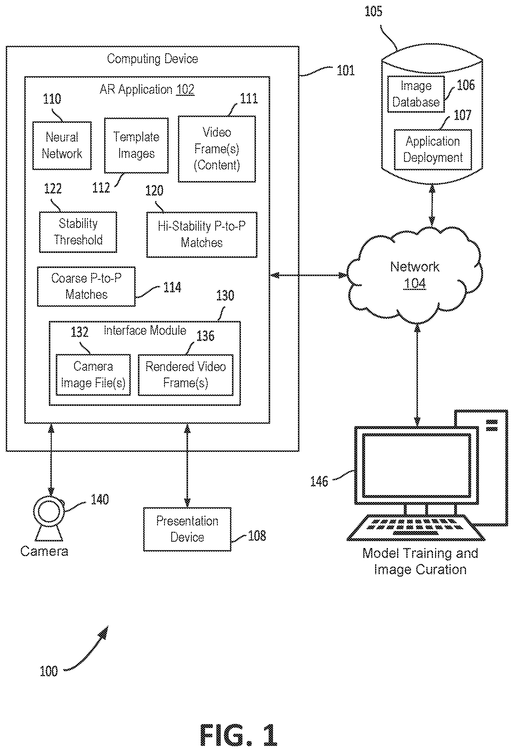 Patent US12541862 Figure 1 – Rendering augmented reality video using filtered point-to-point image matches to compute perspective-n-point camera poses