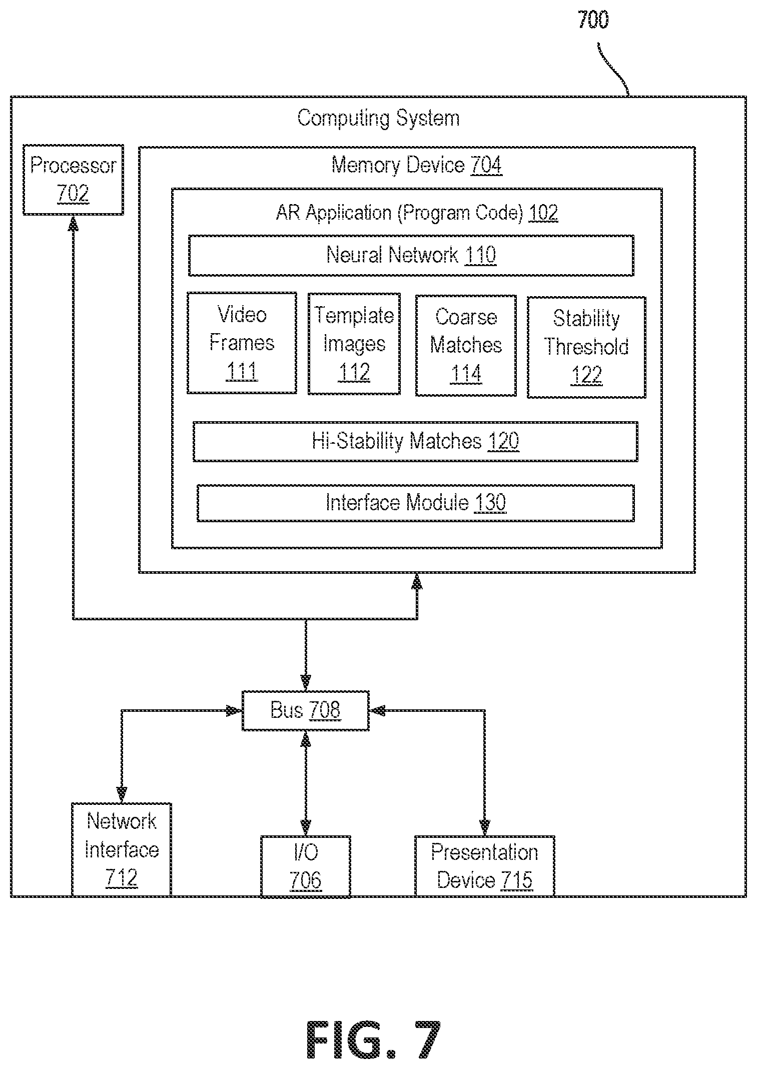 Patent US12541862 Figure 7 – Rendering augmented reality video using filtered point-to-point image matches to compute perspective-n-point camera poses