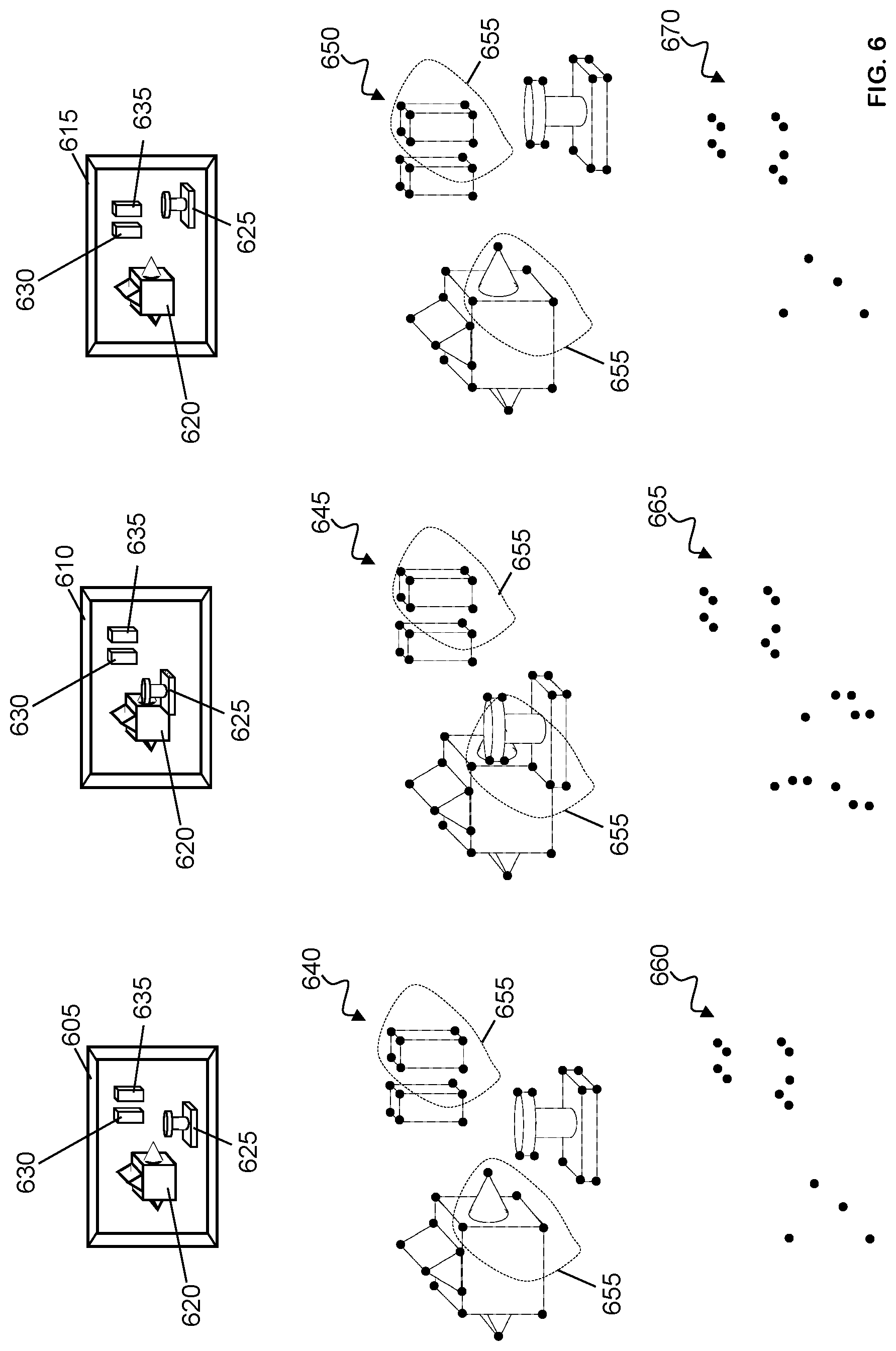 Patent US12541876 Figure 5 – Processing images of objects and object portions, including multi-object arrangements and deformed objects