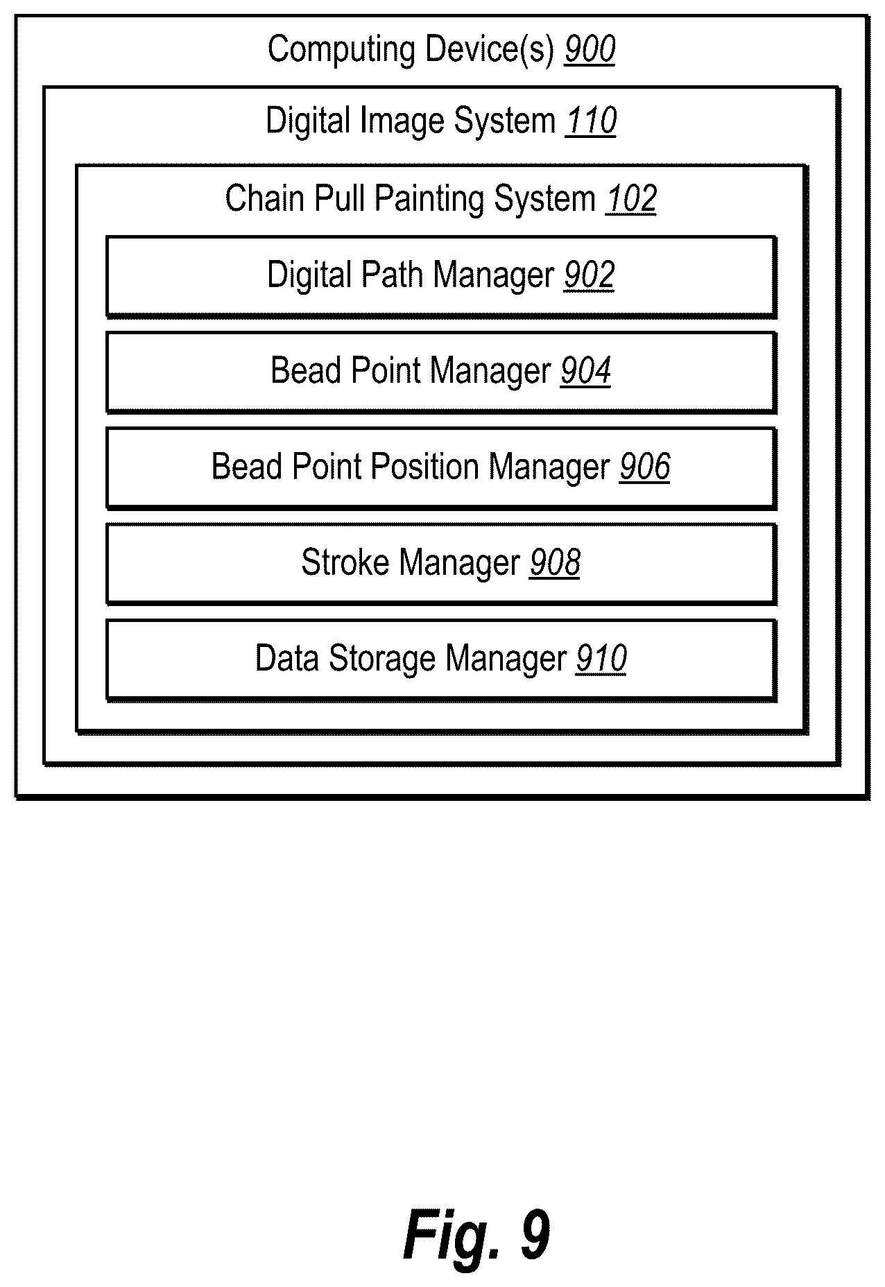 Patent US12541891 Figure 11 – Generating chain pull painting styles in digital applications