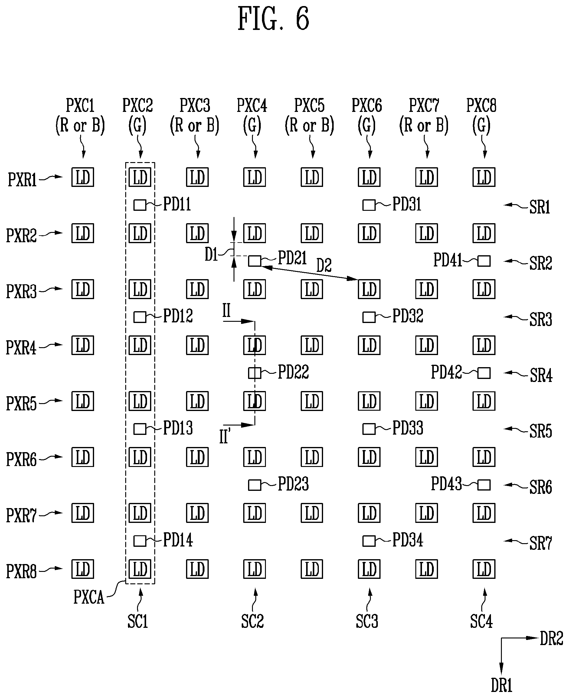 Patent US12541993 Figure 5 – Display device including light receiving elements and method of operating the same