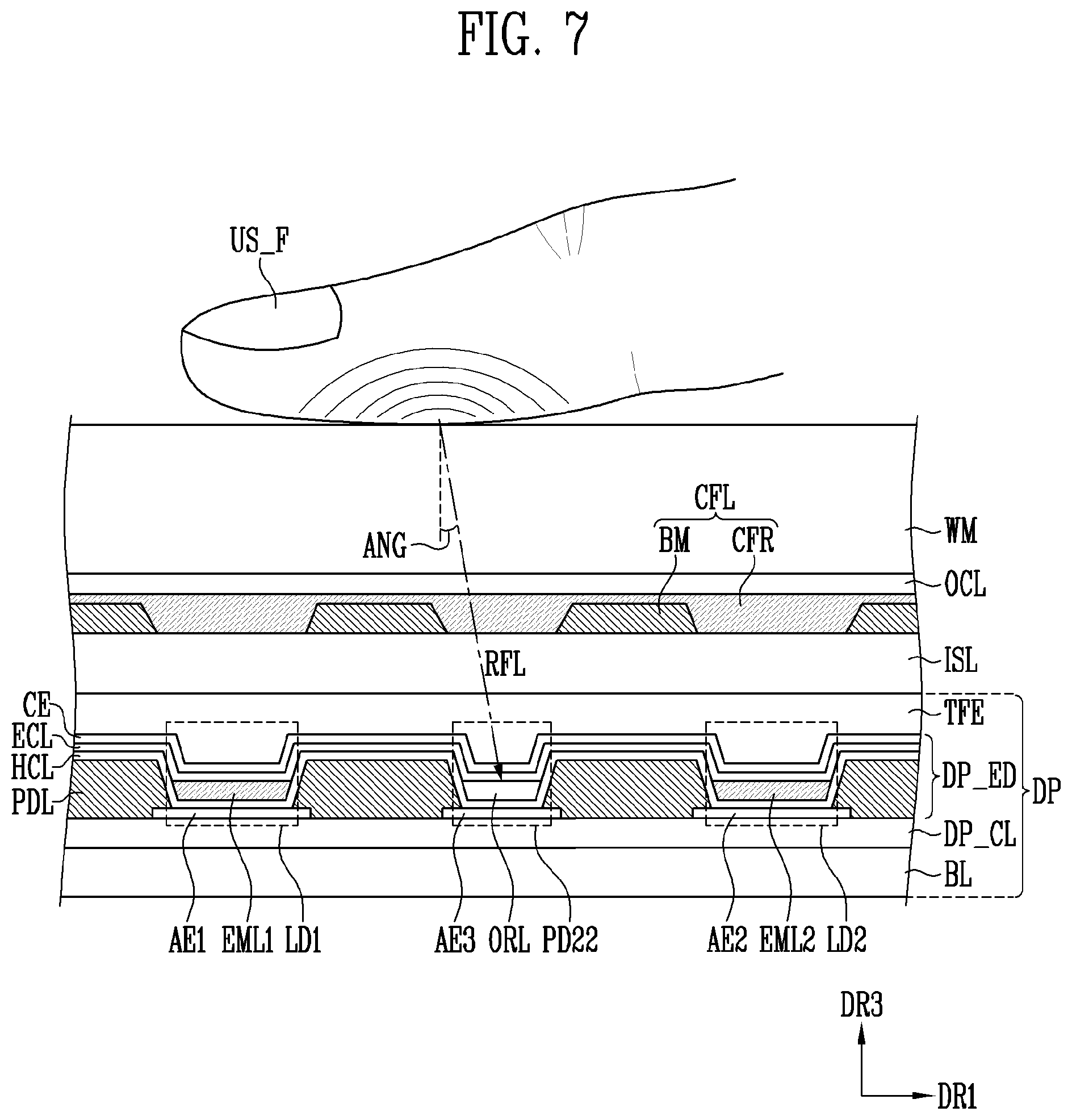Patent US12541993 Figure 6 – Display device including light receiving elements and method of operating the same