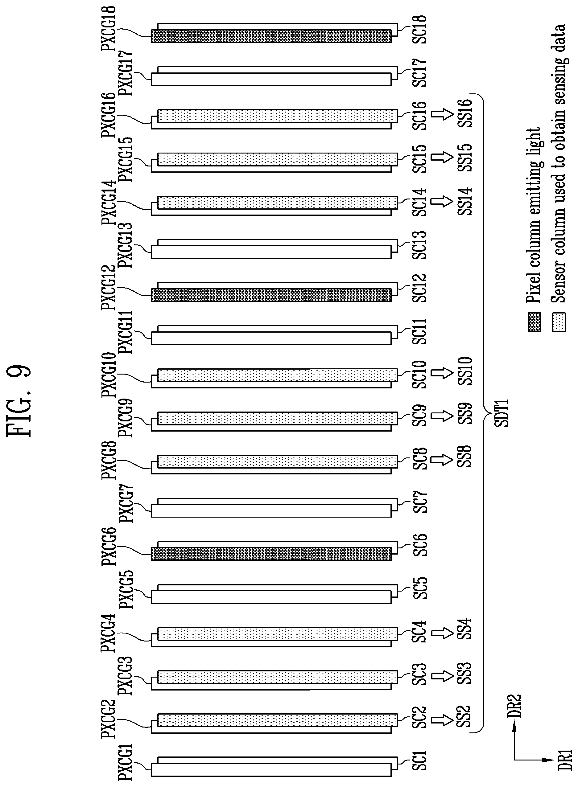 Patent US12541993 Figure 8 – Display device including light receiving elements and method of operating the same