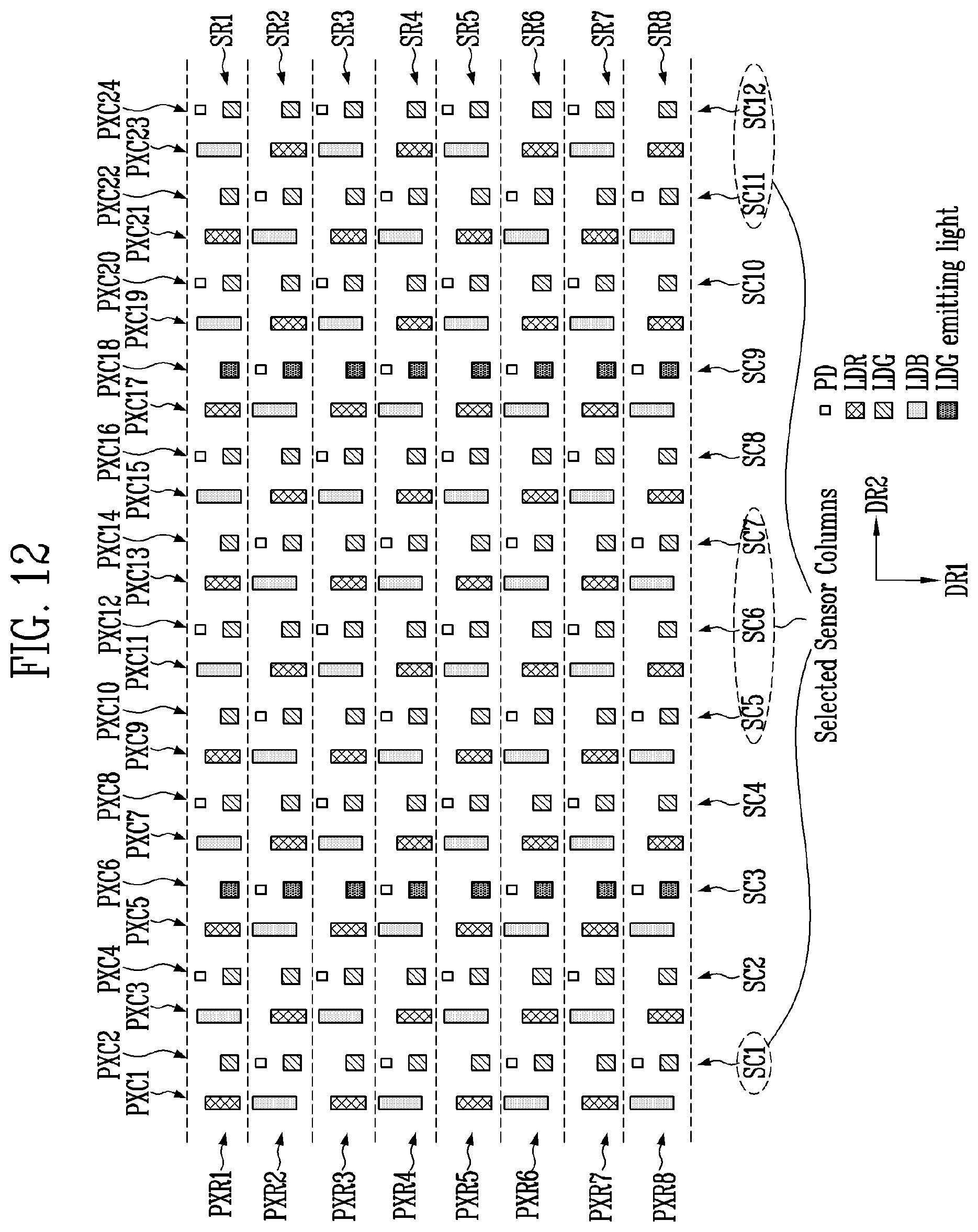 Patent US12541993 Figure 11 – Display device including light receiving elements and method of operating the same
