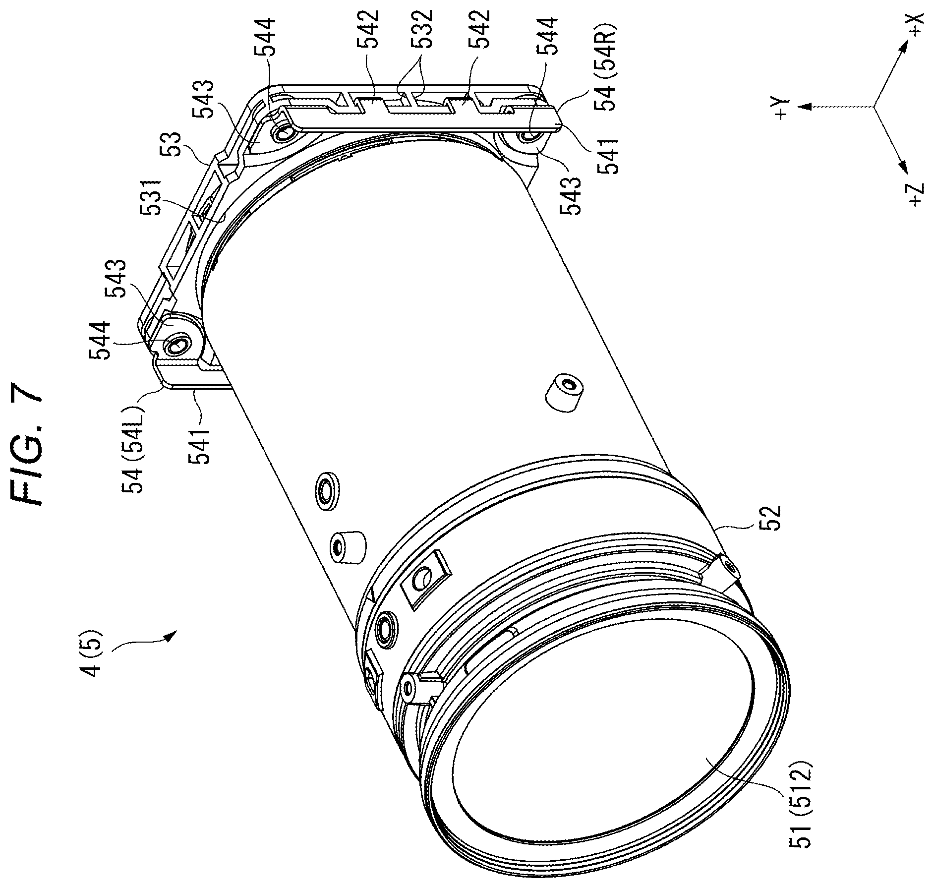 Patent US12547060 Figure 7 – Projector with moving device that moves projection optical device