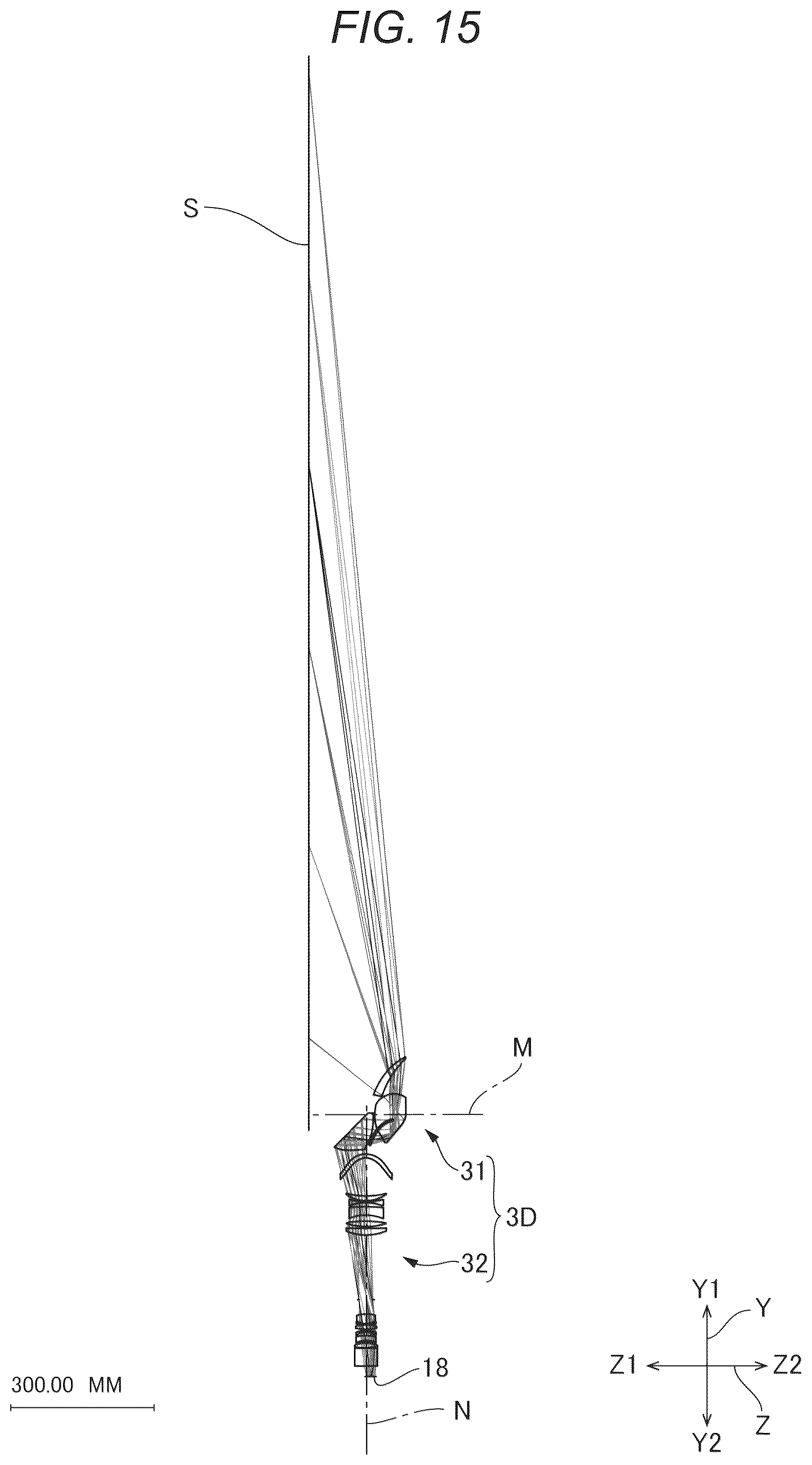 Patent US12547062 Figure 15 – Optical system and projector