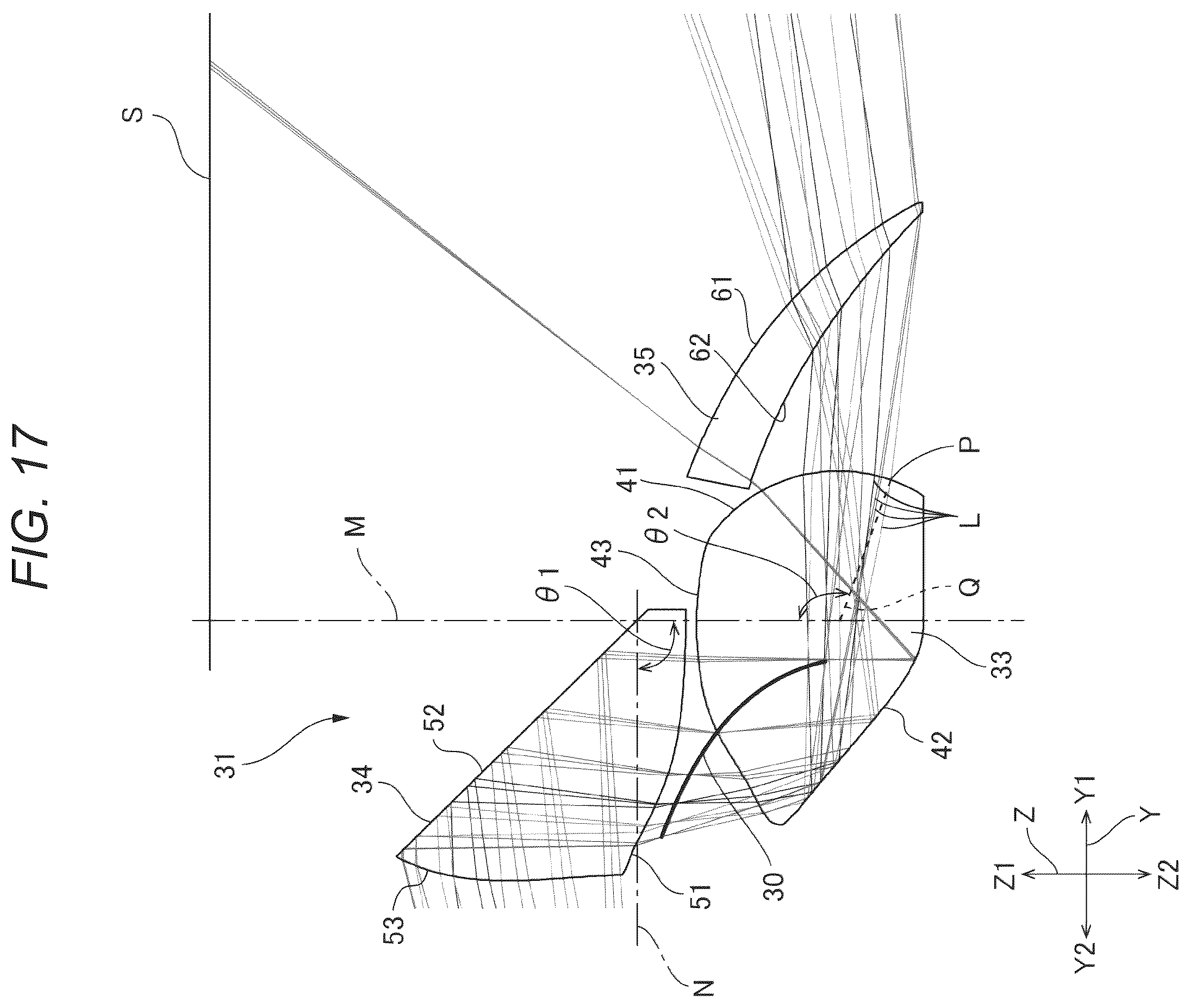Patent US12547062 Figure 17 – Optical system and projector