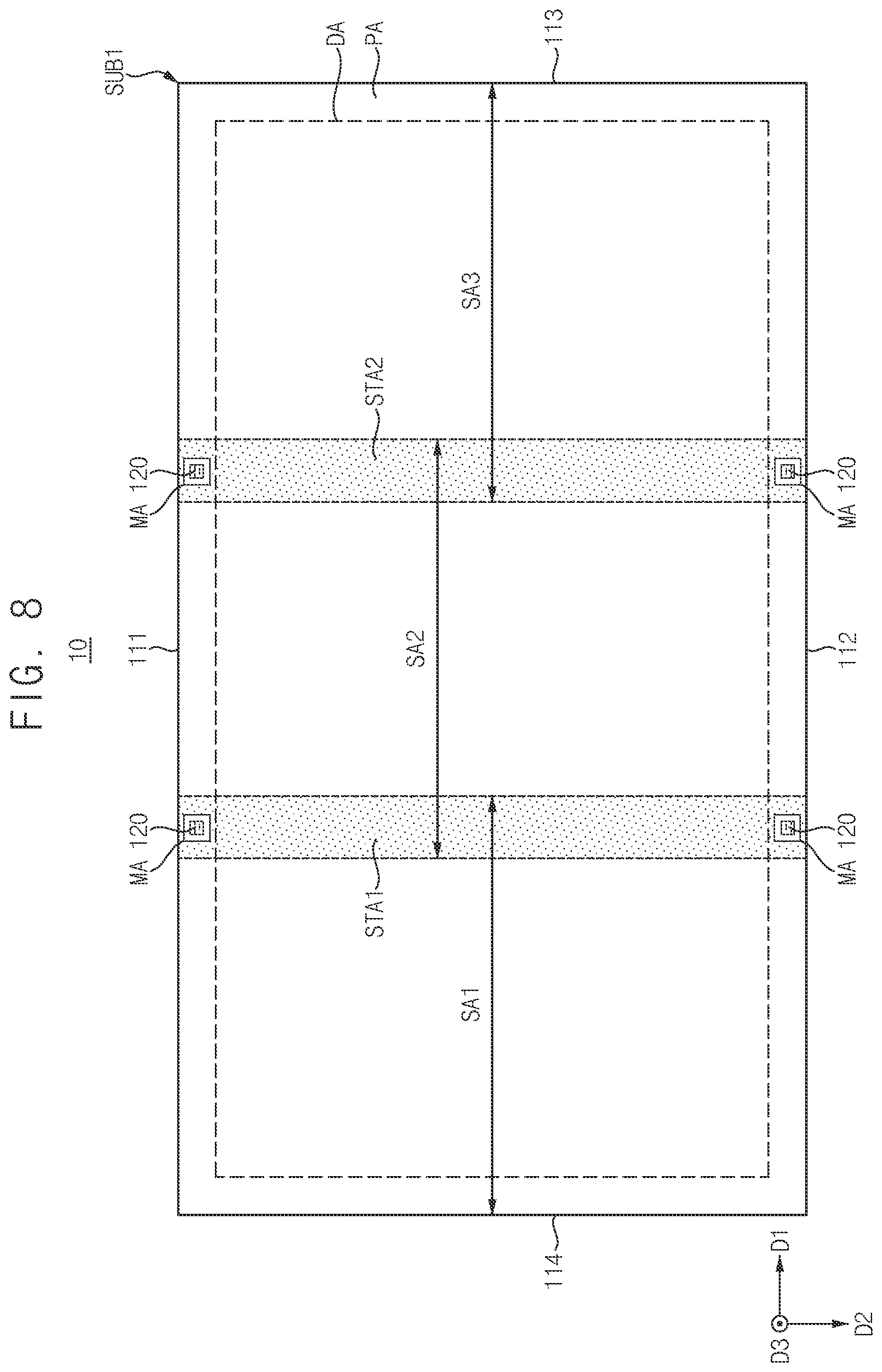 Patent US12547078 Figure 8 – Exposure mask and method of manufacturing display device using the same