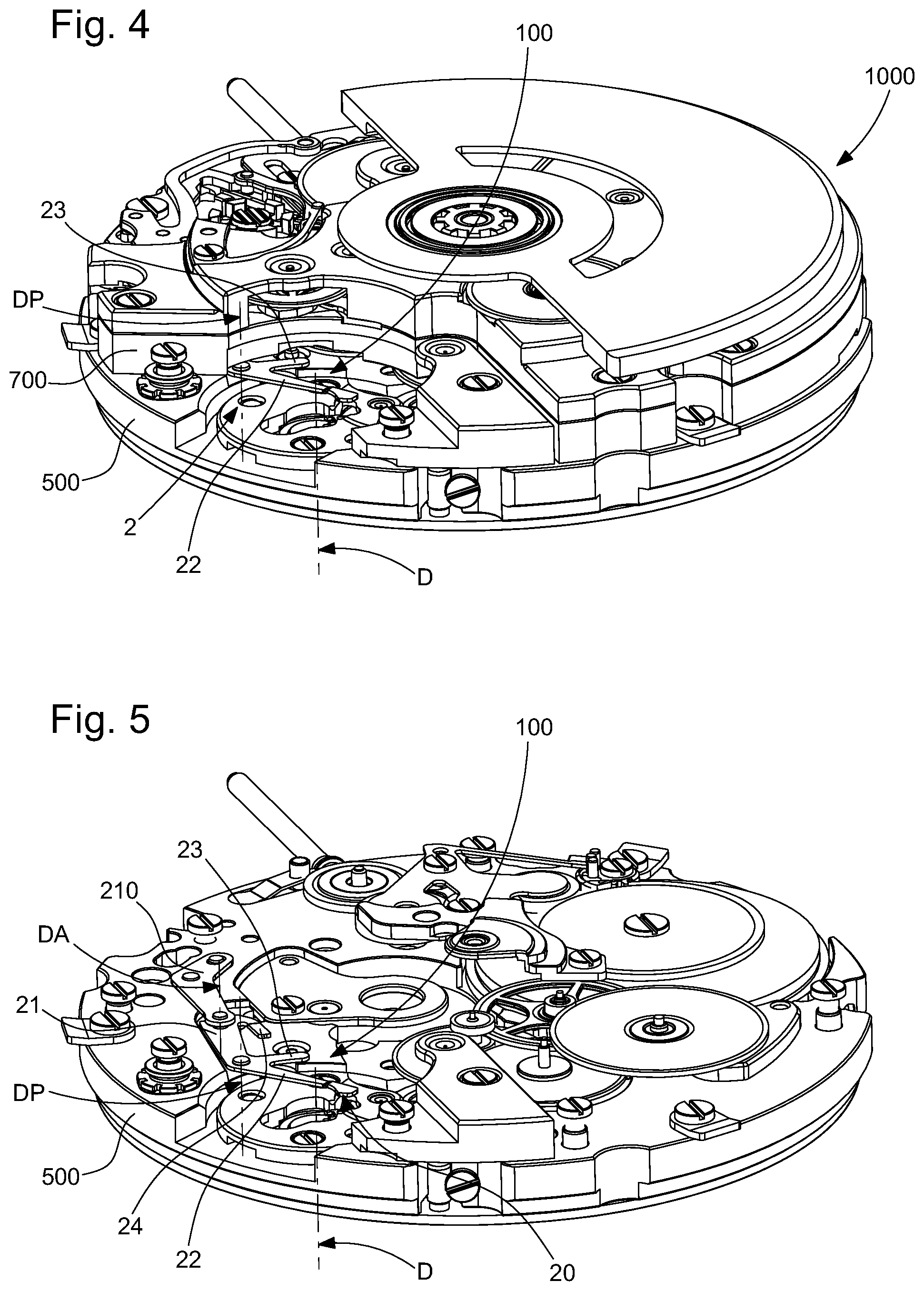 Patent US12547122 Figure 2 – Stopping mechanism for stopping or releasing a horological regulating or chronograph mechanism wheel