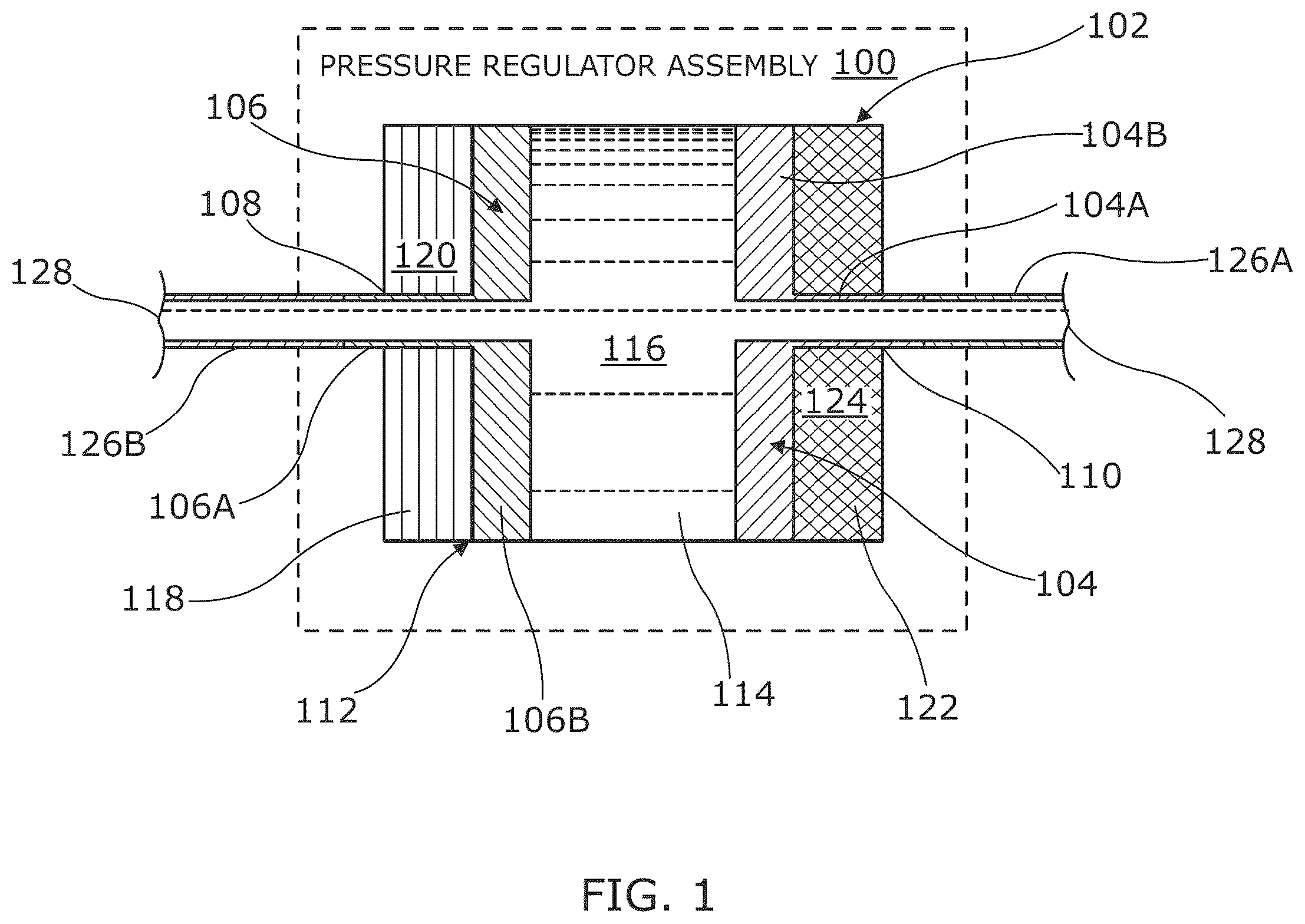 Patent US12547193 Figure 1 – Pressure regulator assembly for a coolant distribution unit