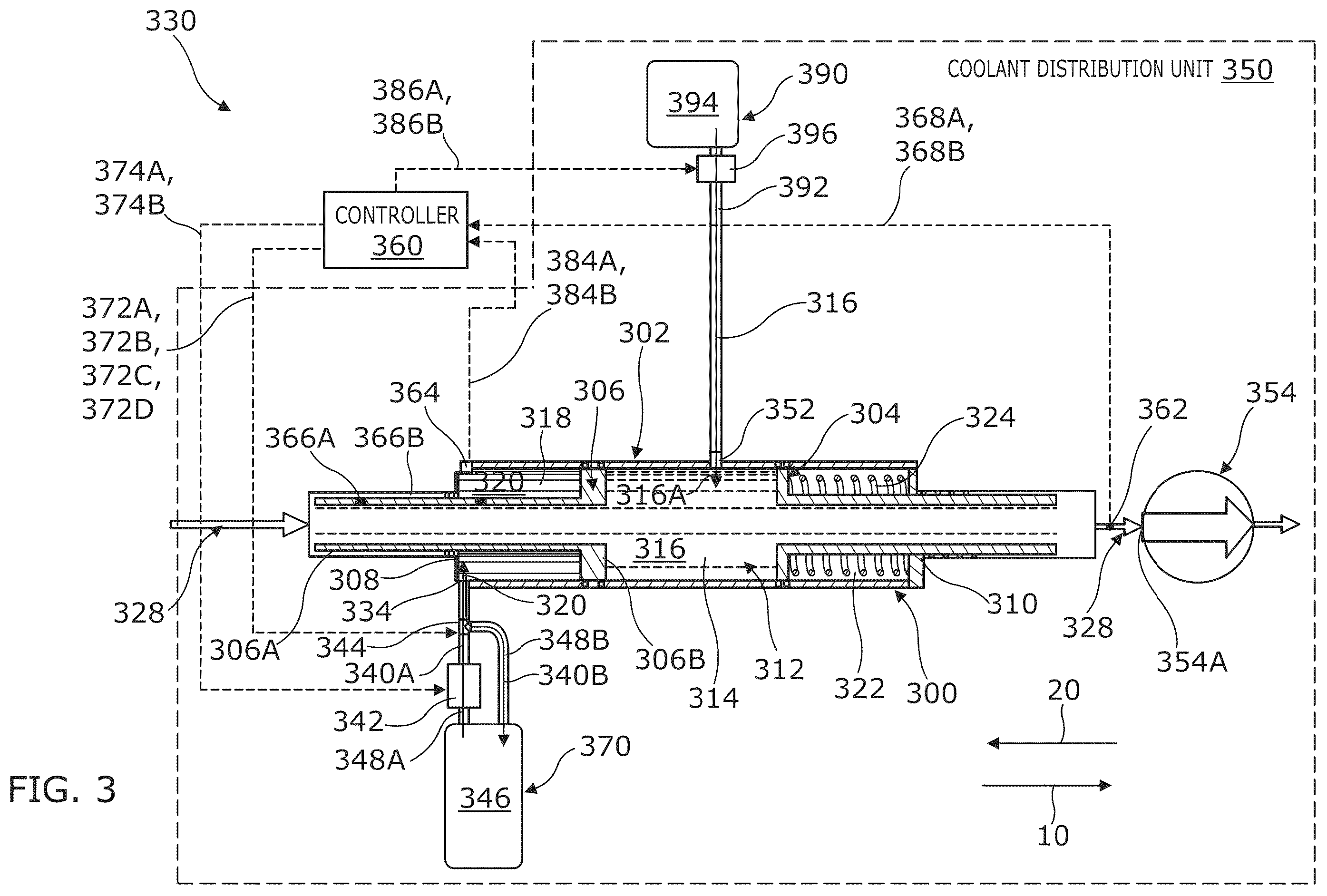 Patent US12547193 Figure 5 – Pressure regulator assembly for a coolant distribution unit