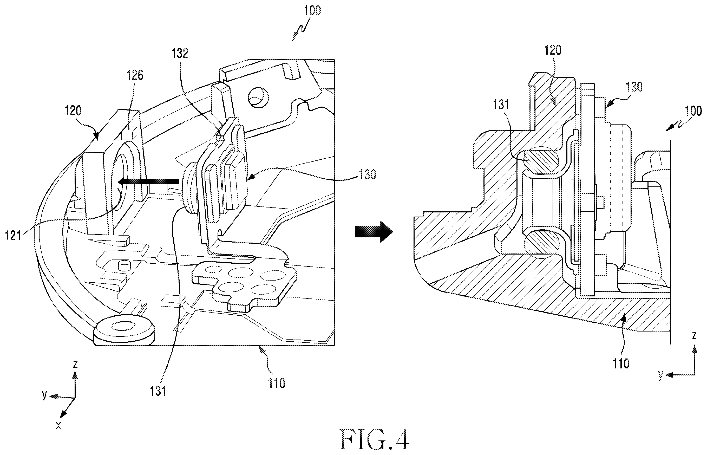 Patent US12547215 Figure 5 – Electronic device including fixing member
