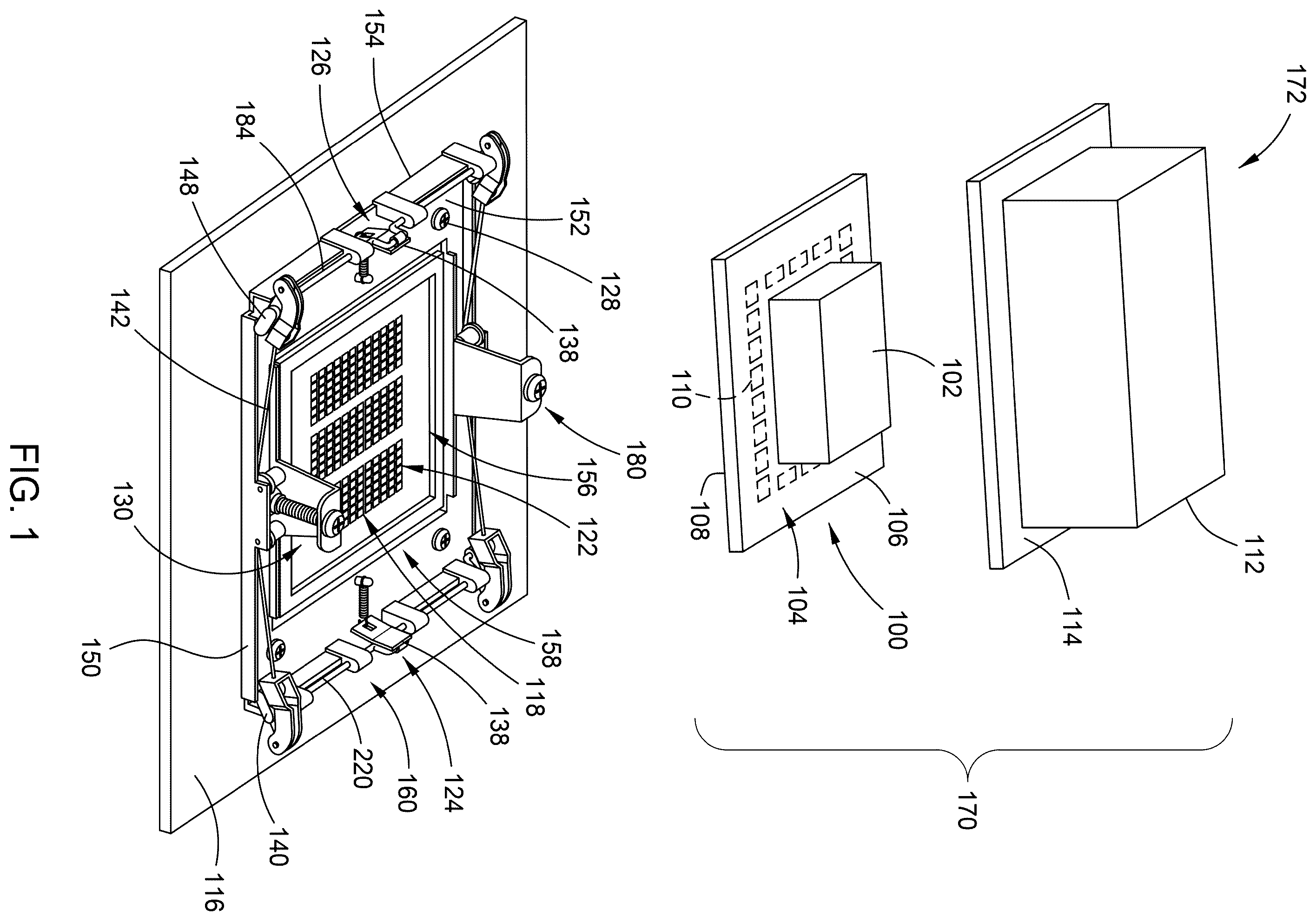 Patent US12547224 Figure 1 – Load frame with load balanced clamp and electronic device having the same