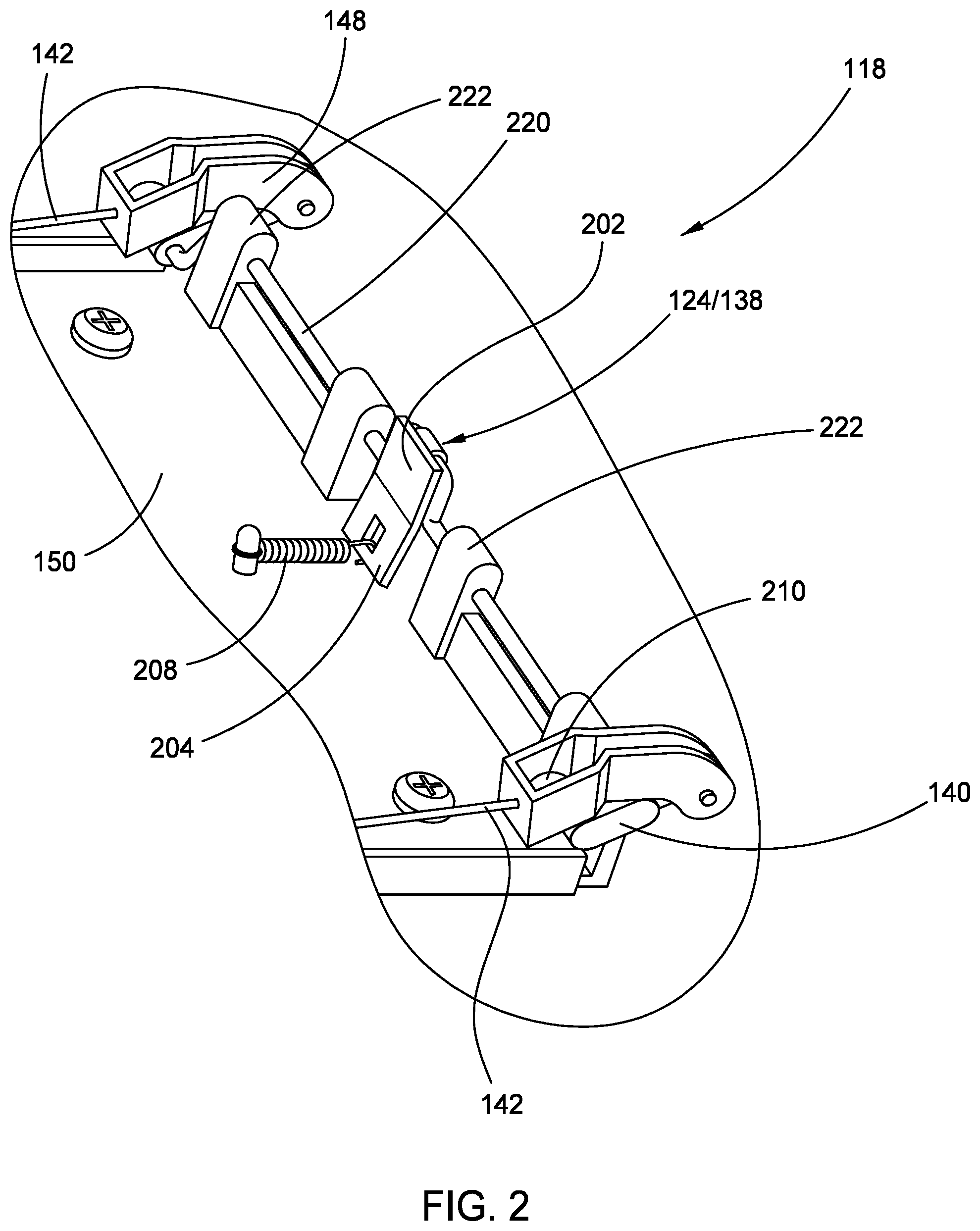 Patent US12547224 Figure 2 – Load frame with load balanced clamp and electronic device having the same
