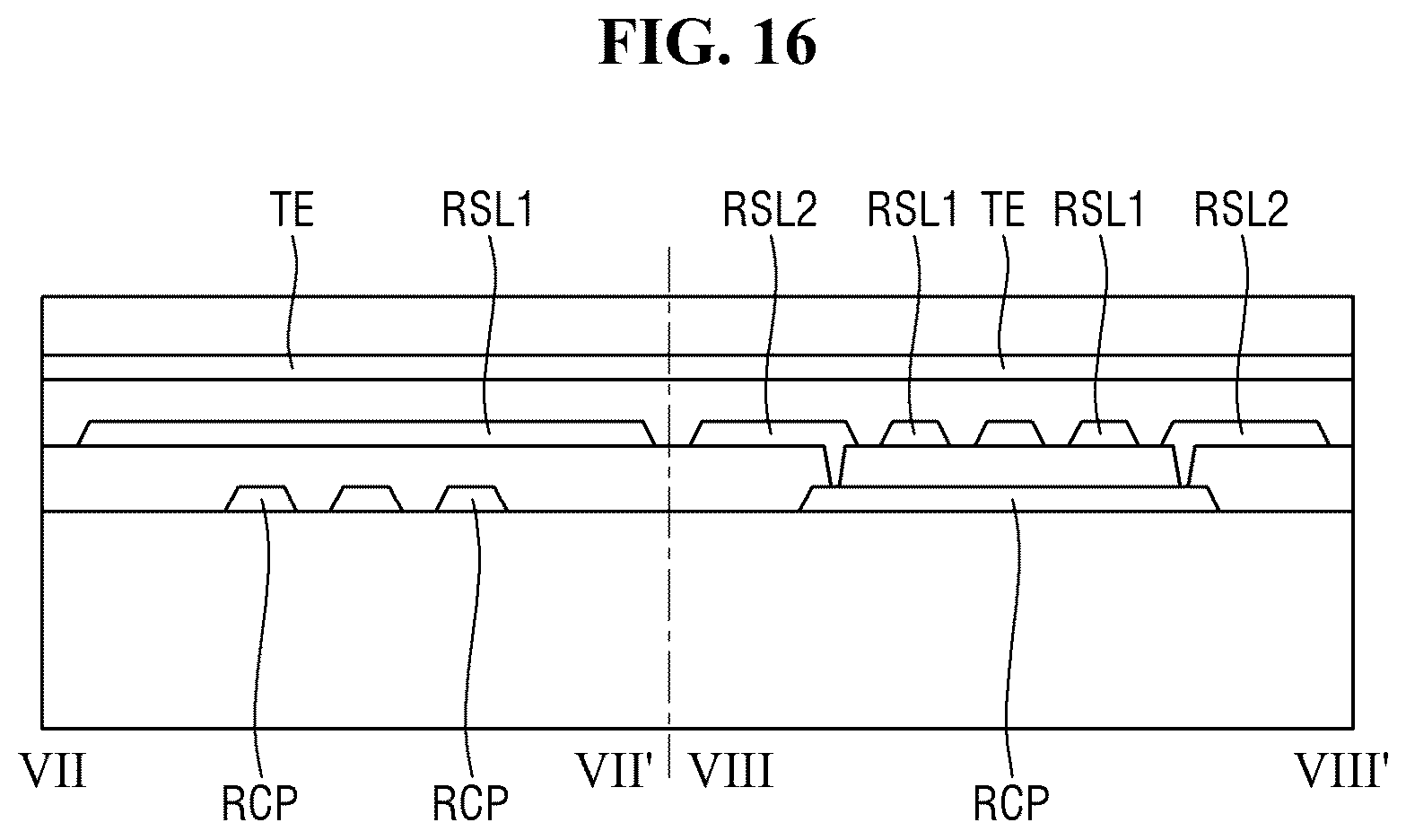 Patent US12547263 Figure 16 – Flexible display device with resistance sensing lines overlapping driving and sensing electrodes