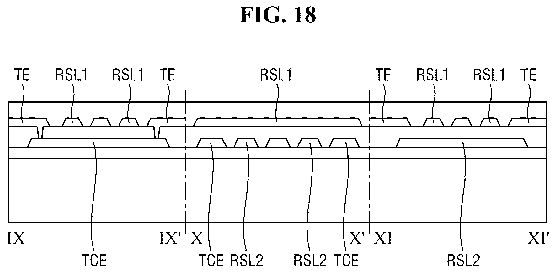 Patent US12547263 Figure 18 – Flexible display device with resistance sensing lines overlapping driving and sensing electrodes