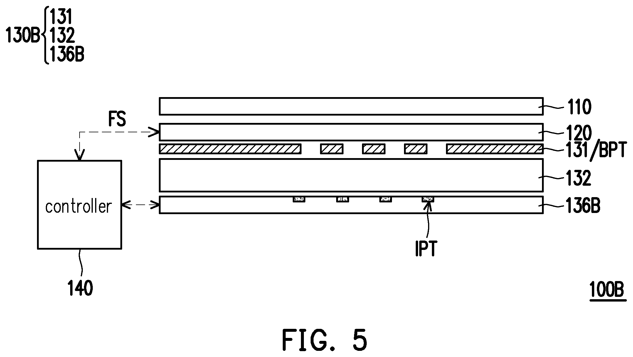 Patent US12547279 Figure 5 – Illuminated touchpad having parallax barrier light source module