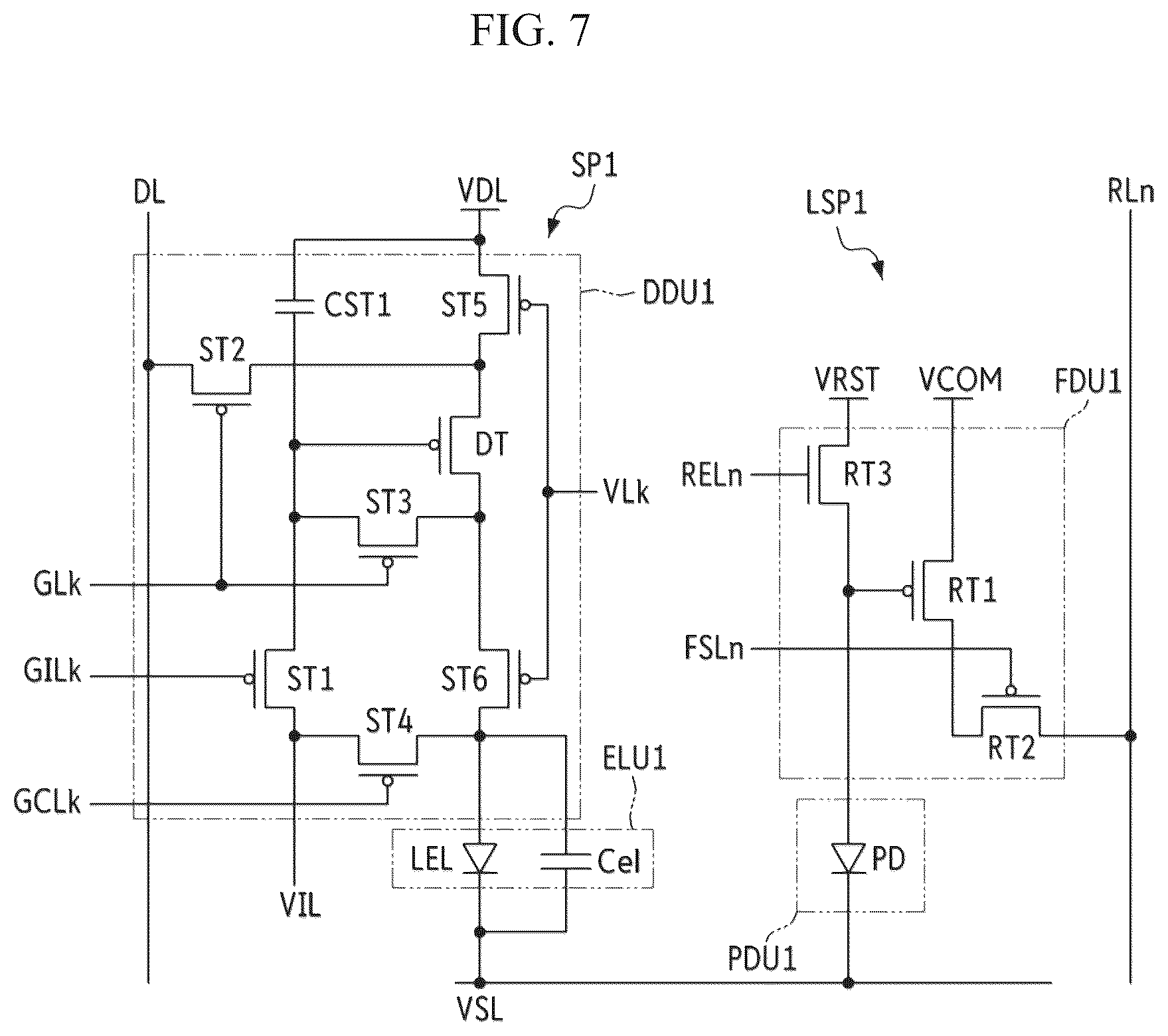 Patent US12547287 Figure 7 – Display device and position input system including the same