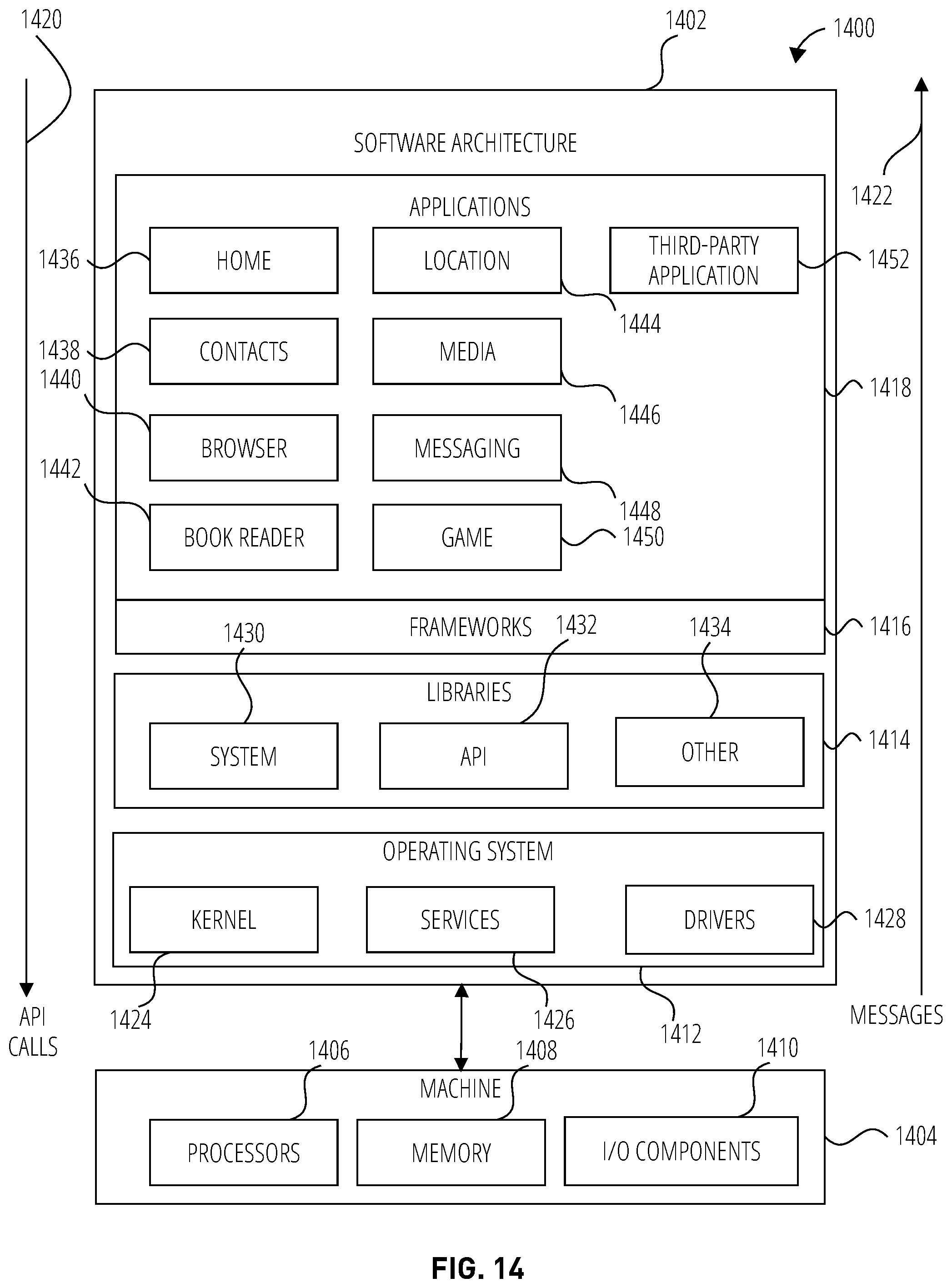 Patent US12547309 Figure 14 – User interface providing reply state transition