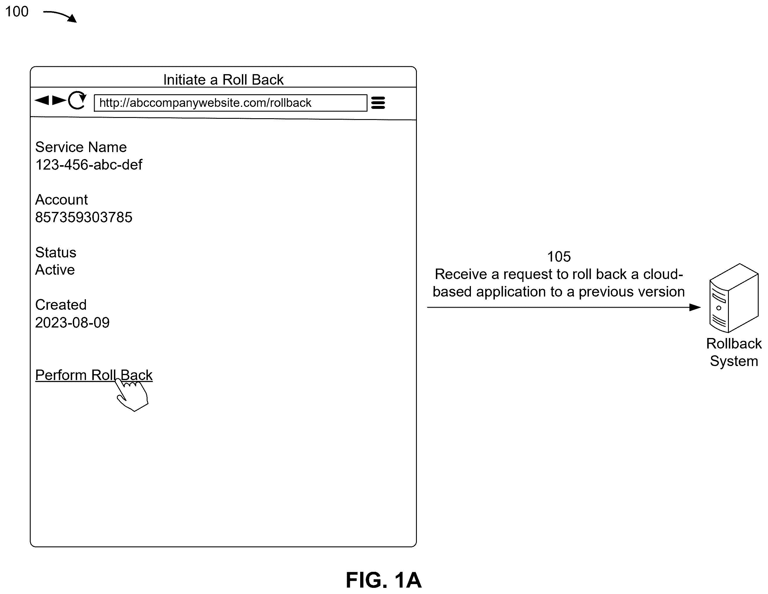 Patent US12547502 — Version rollback for cloud-based applications — Figure 1