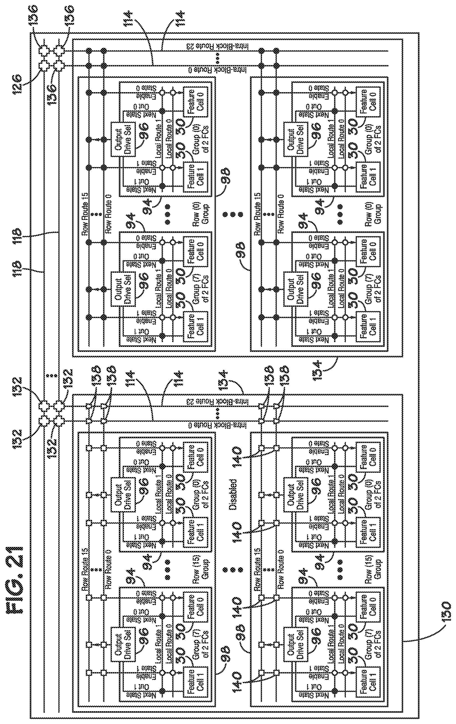 Patent US12547580 Figure 17 – Multi-level hierarchical routing matrices for pattern-recognition processors