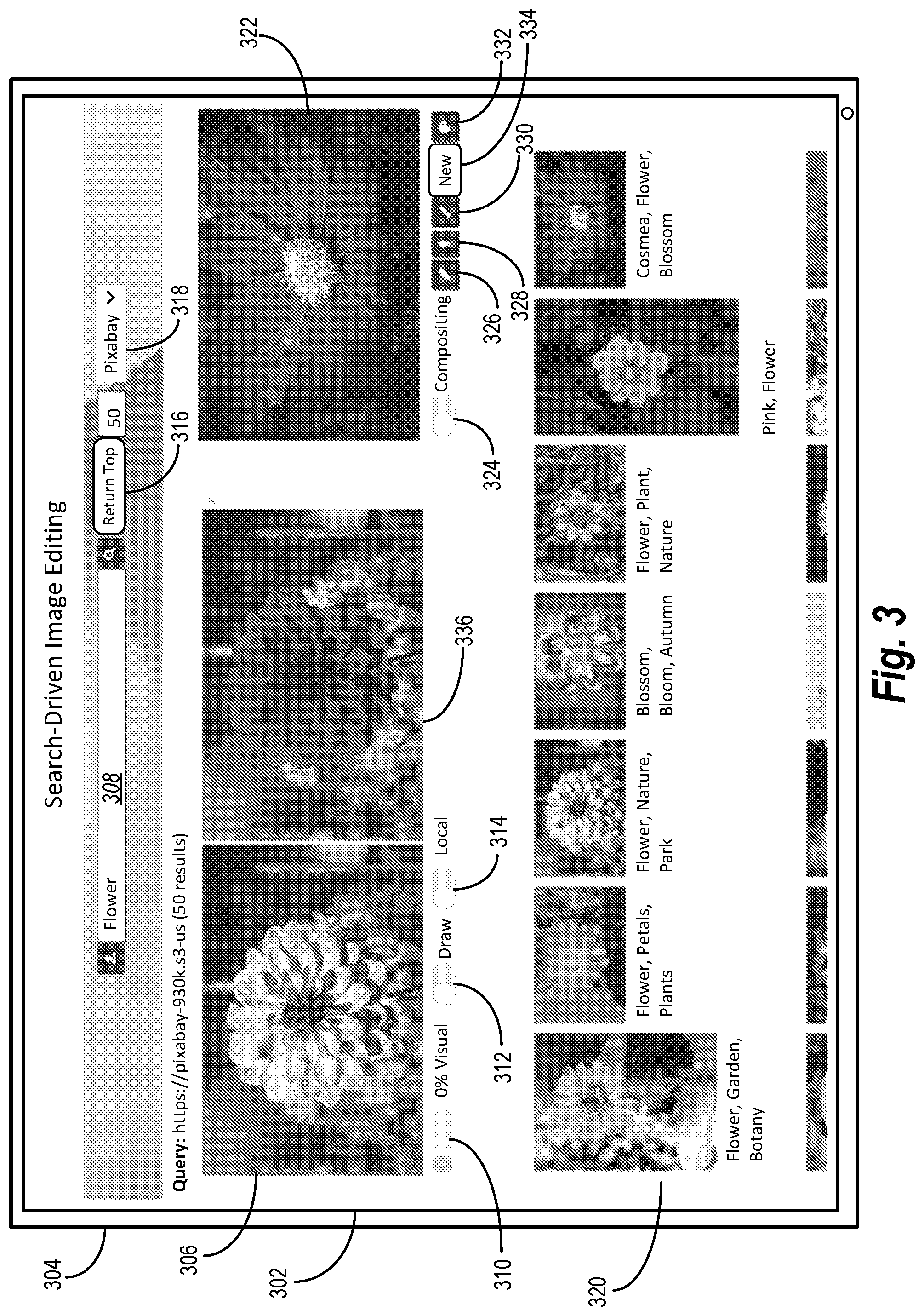 Patent US12547658 Figure 3 – Retrieving digital images in response to search queries for search-driven image editing